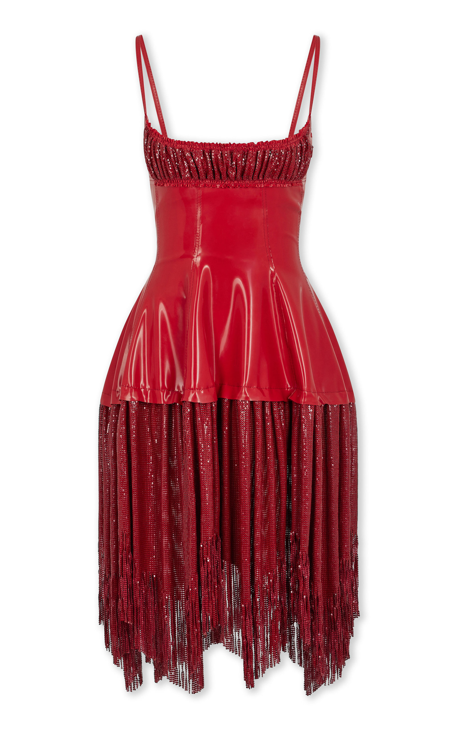 Paco Rabanne - Women's Embellished Silk-Blend Mini Dress - Red - Only At Moda Operandi