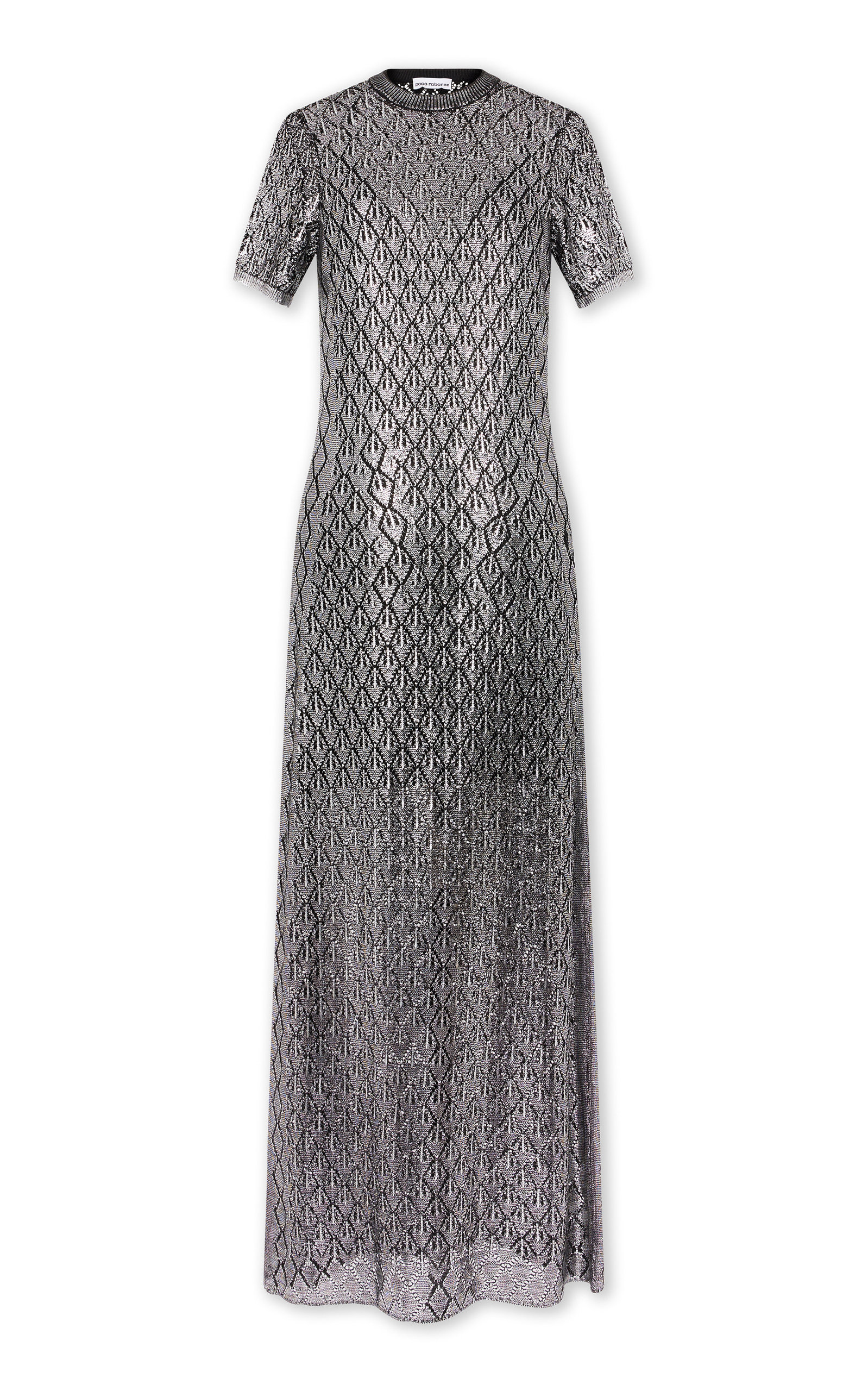 Paco Rabanne - Women's Metallic Maxi Dress - Silver - XS - Moda Operandi