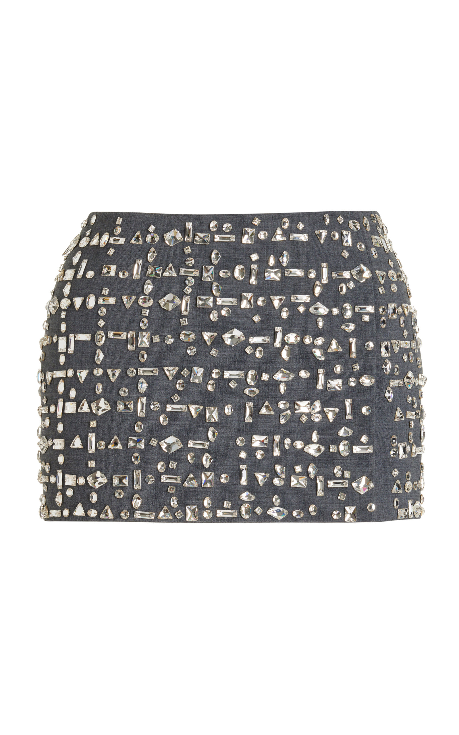 16arlington Women's Minerva Crystal-embellished Knit Mini Skirt In Grey