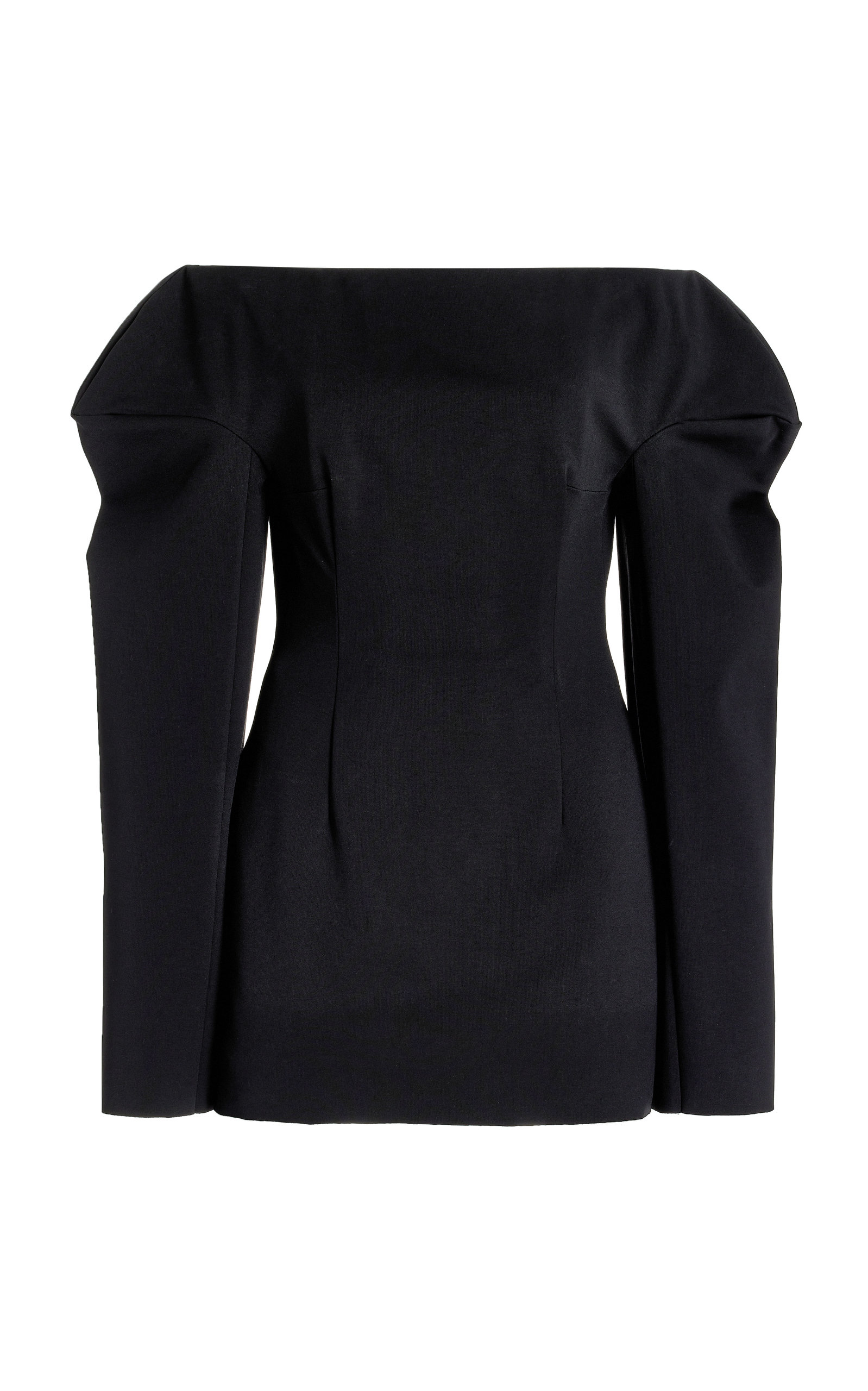 16arlington Sage Off-the-shoulder Crepe Mini Dress In Black