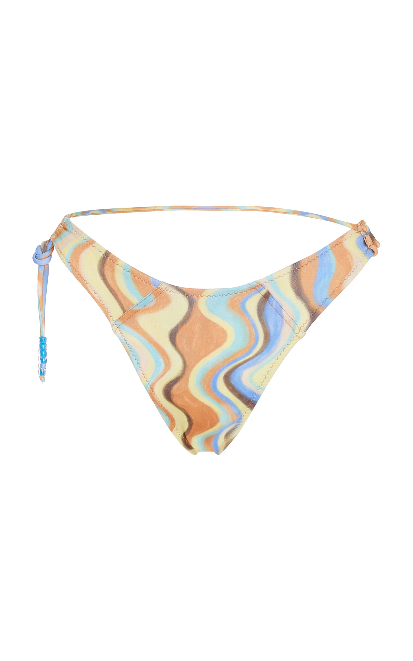 Jacquemus Barco Bead-embellished Printed Mid-rise Bikini Briefs In Multi