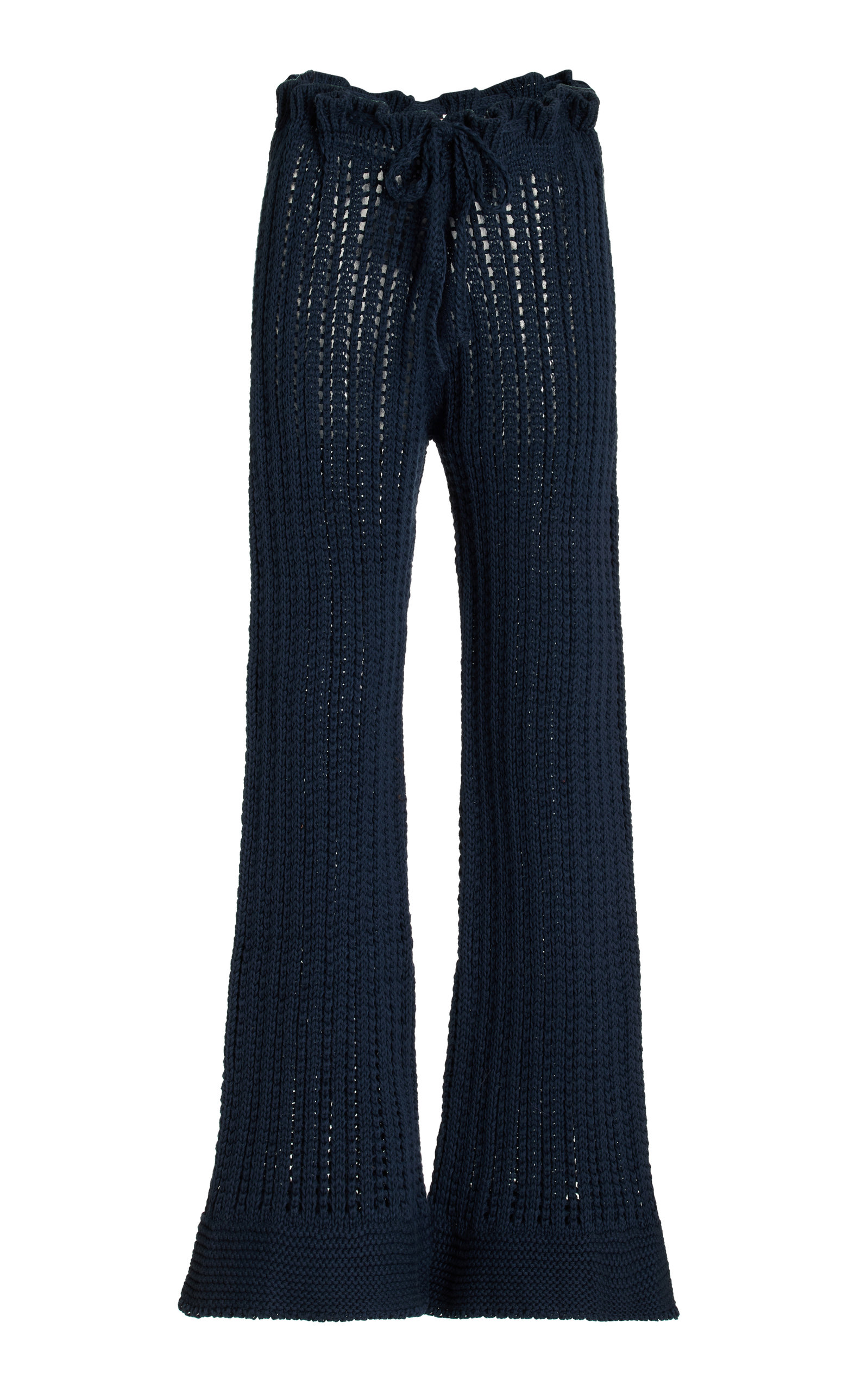 Savannah Morrow Oak Crocheted Cotton Pants In Navy