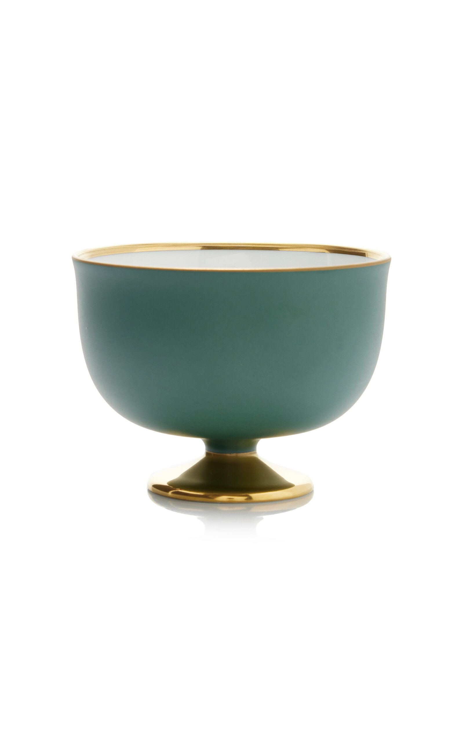 Augarten Wien Footed Porcelain Champagne Bowl In Green