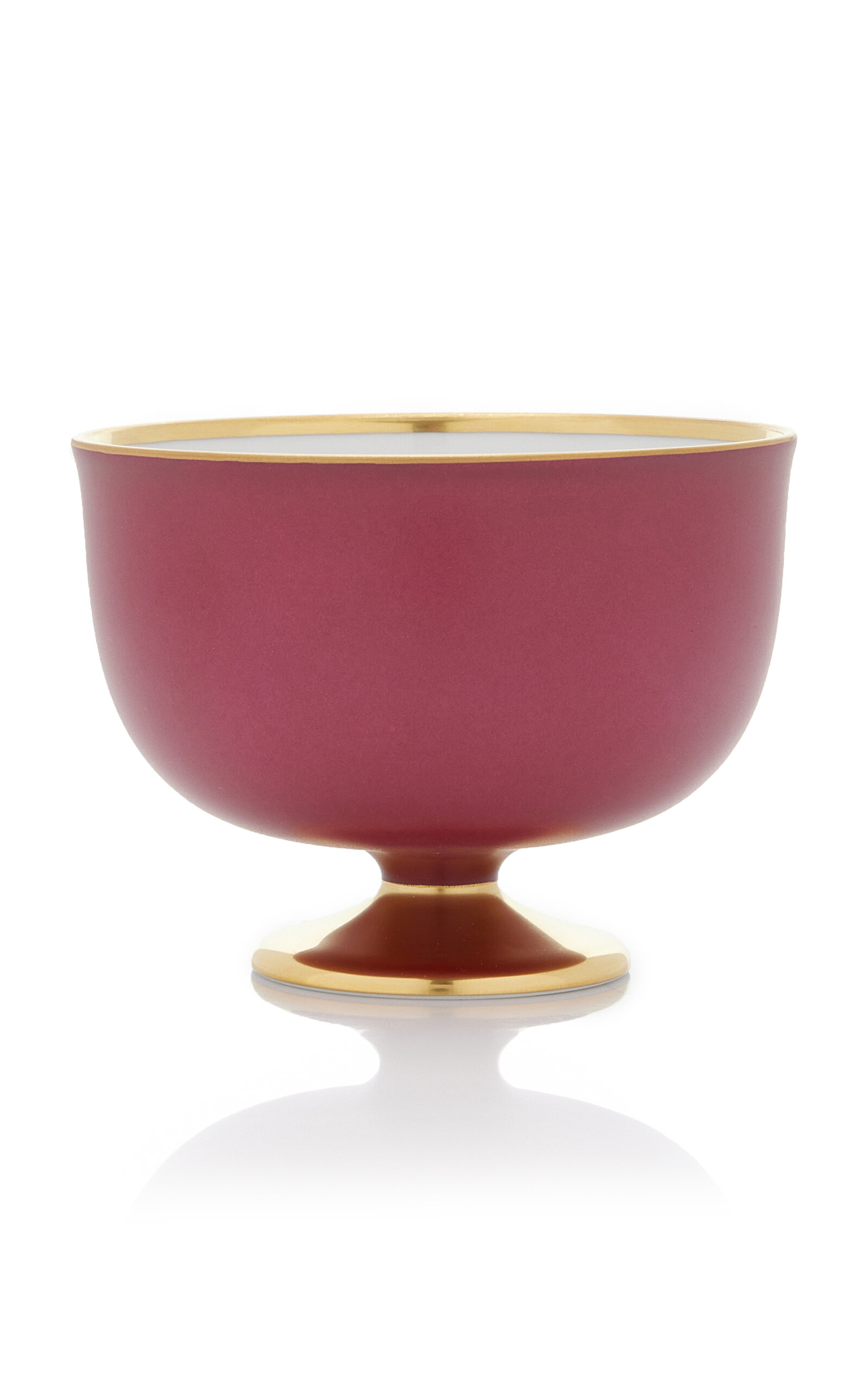Augarten Wien Footed Porcelain Champagne Bowl In Red