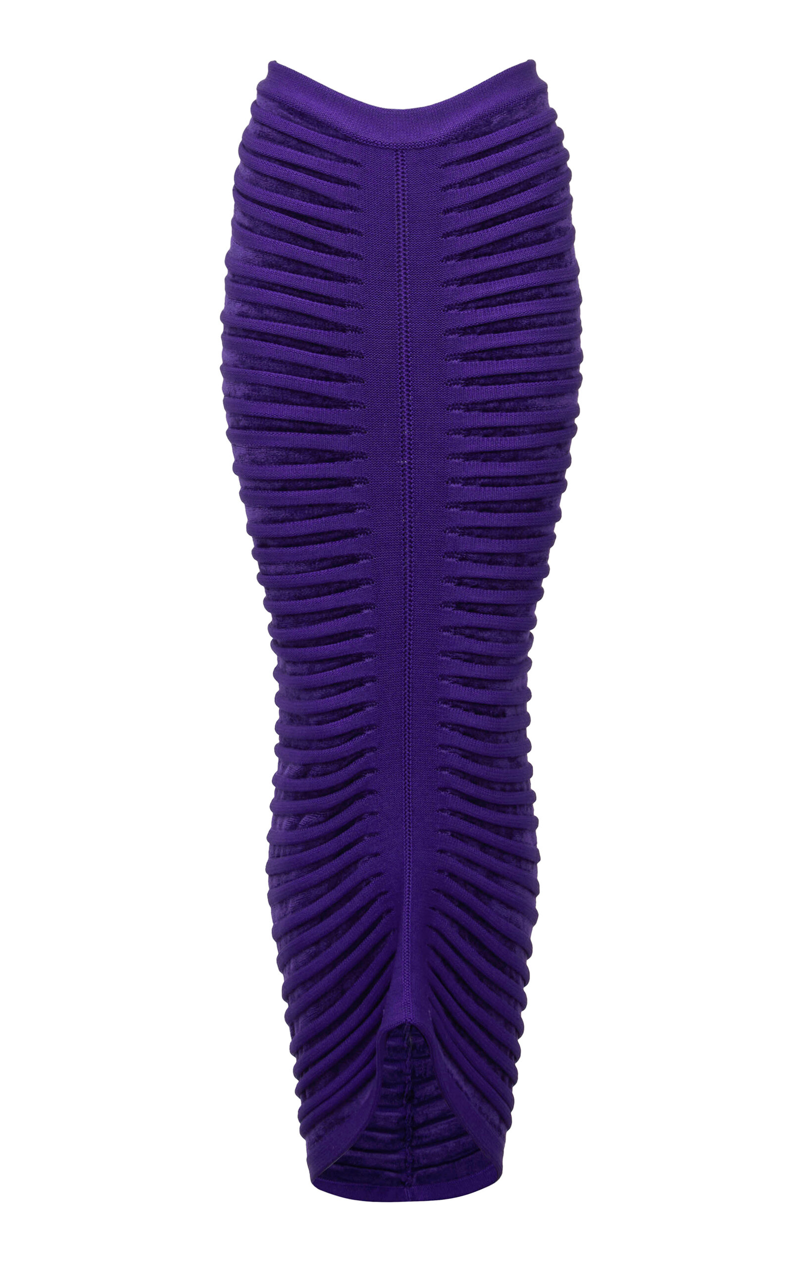 Shop Alaïa 3d Velvet Maxi Skirt In Purple
