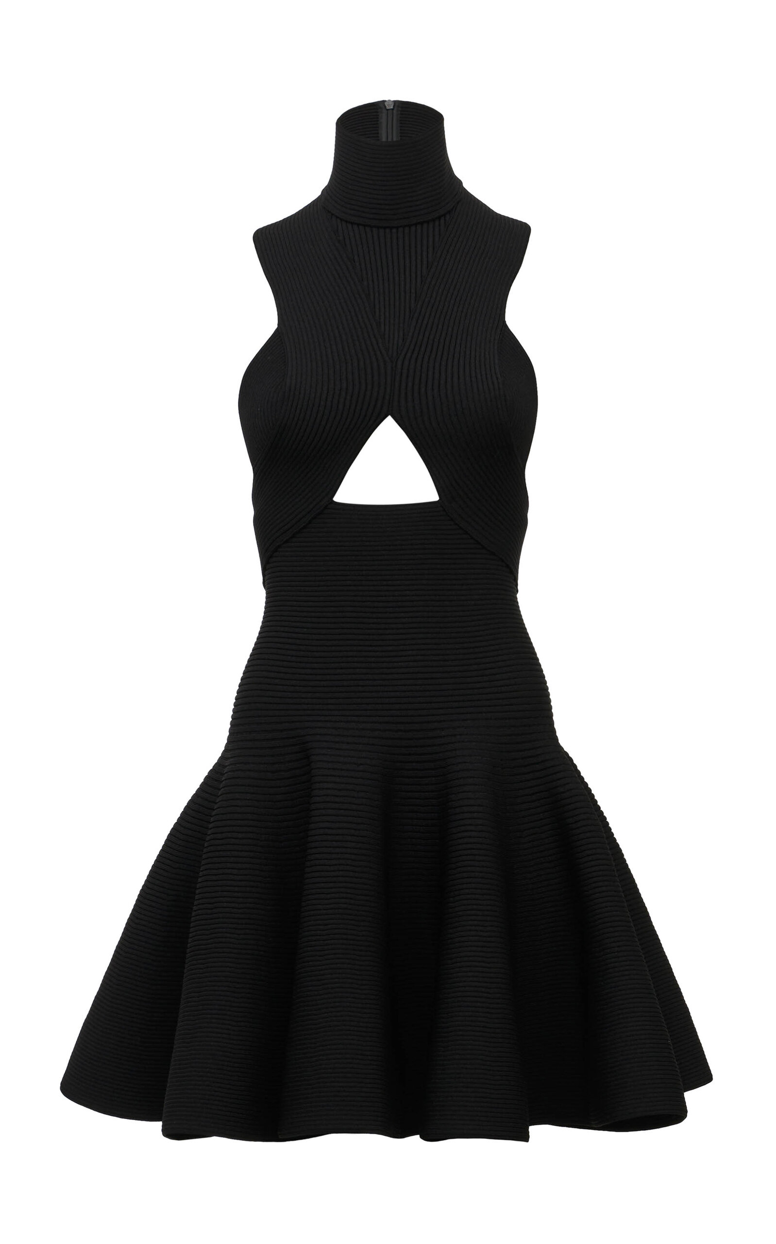 Shop Alaïa Circular Cutout Mini Dress In Black