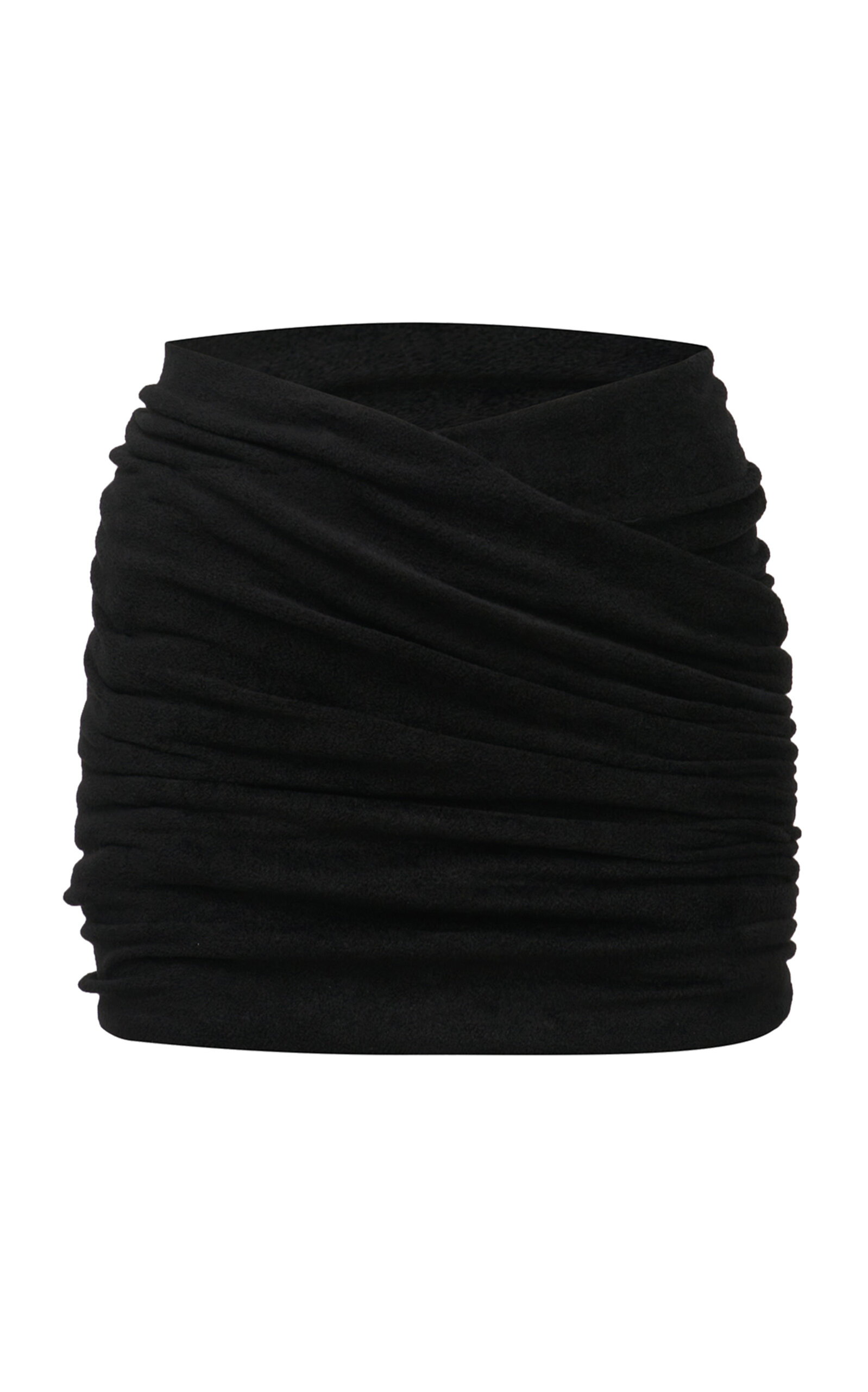 Alaïa Black Draped Miniskirt In 995 Noir Alaia