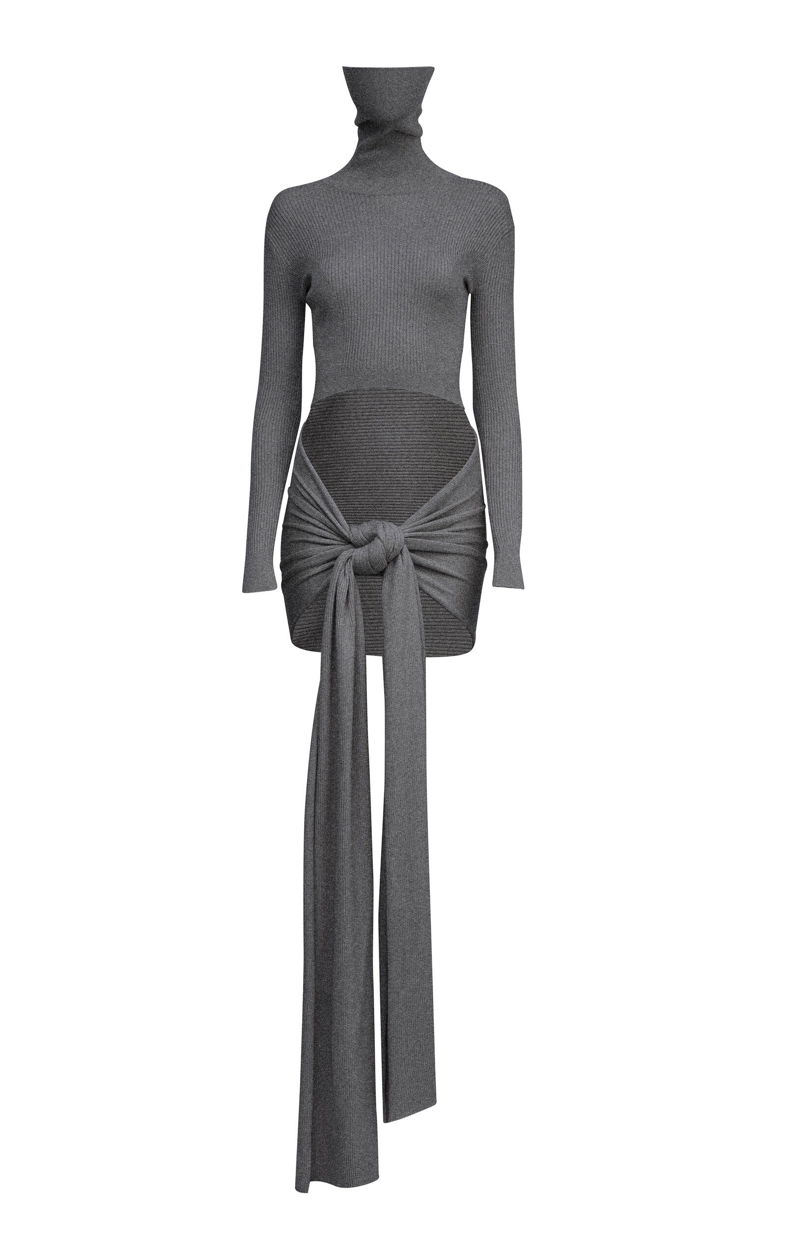 Alaïa Soft Cashmere-silk Turtleneck Jumper In Grey
