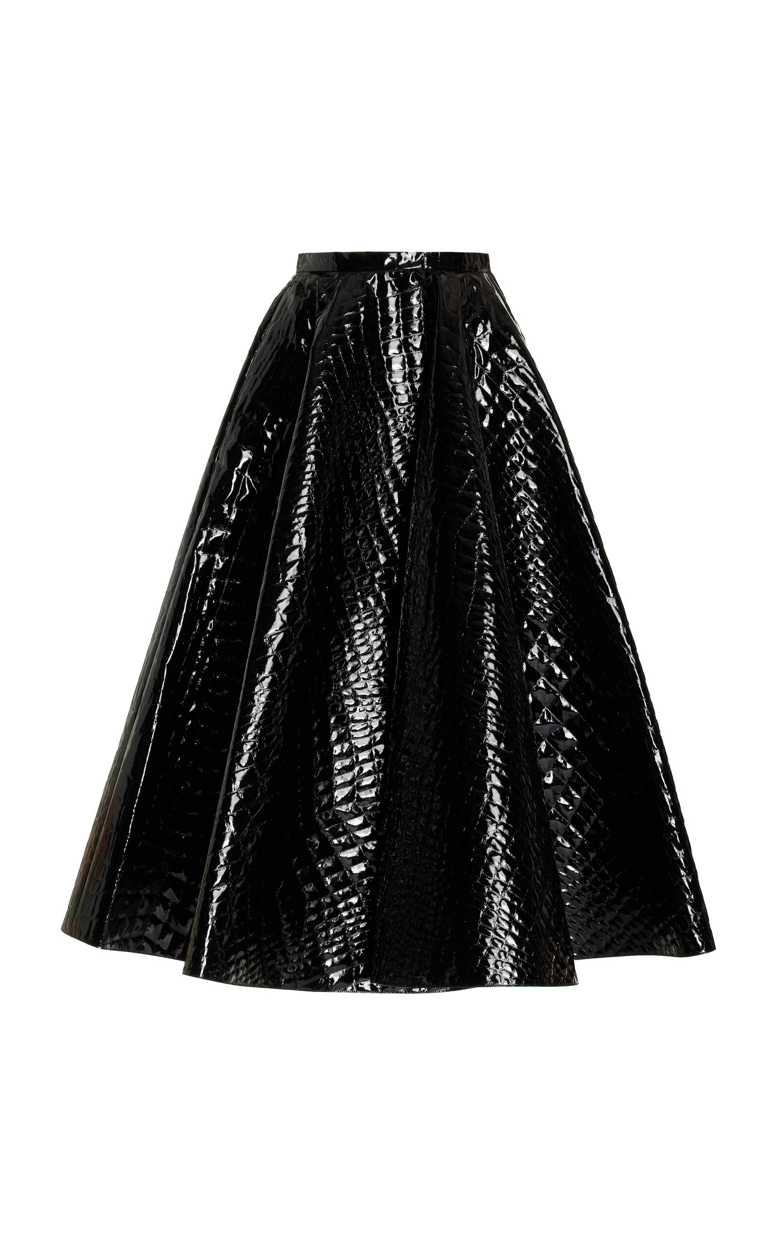 Alaïa Crocodile Embossed Vegan Patent Leather Mini Skirt In Black