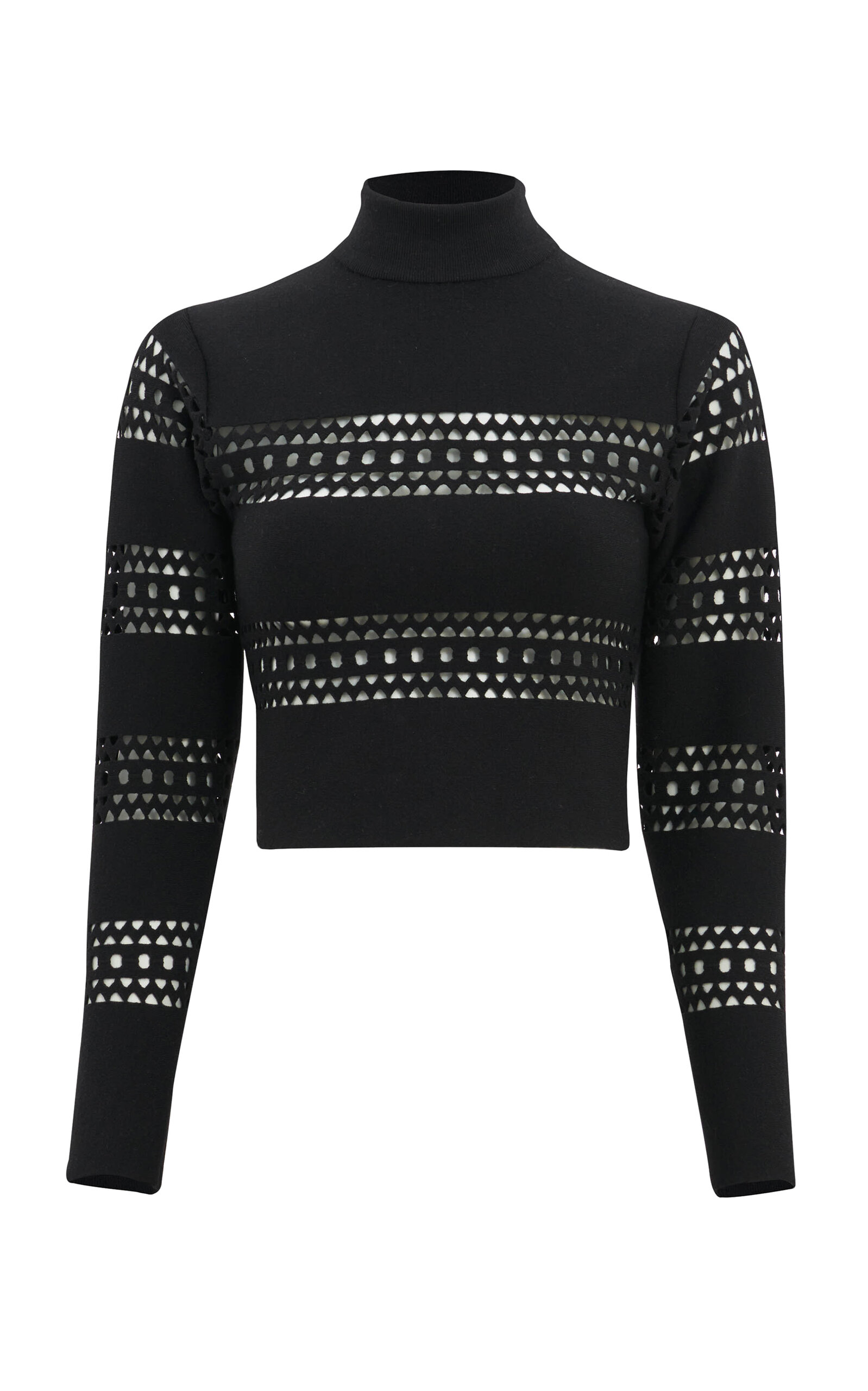 Shop Alaïa Vienne Wool-blend Sweater In Black