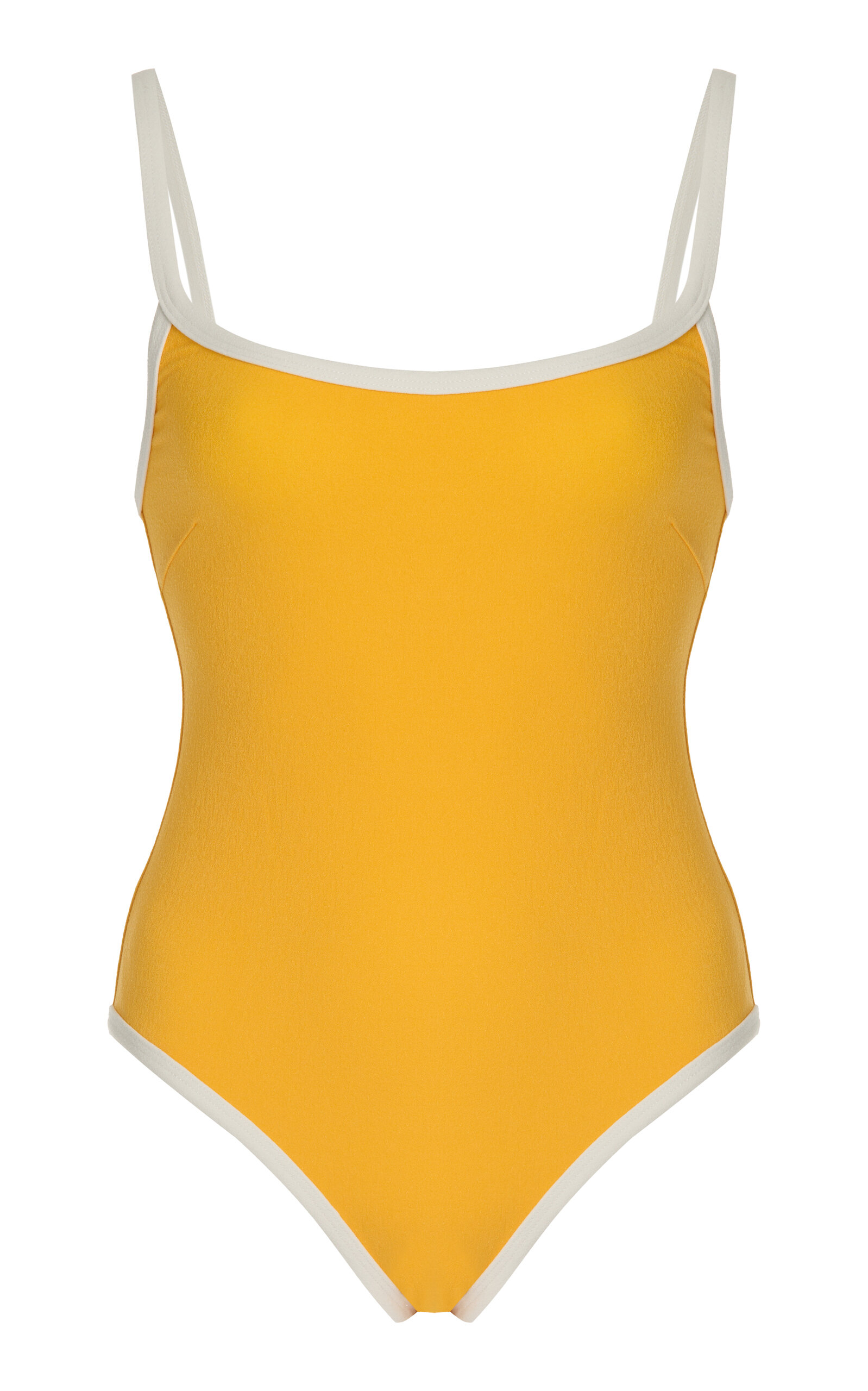 Lisa Marie Fernandez Kk Crepe One-piece Swimsuit In Yellow | ModeSens