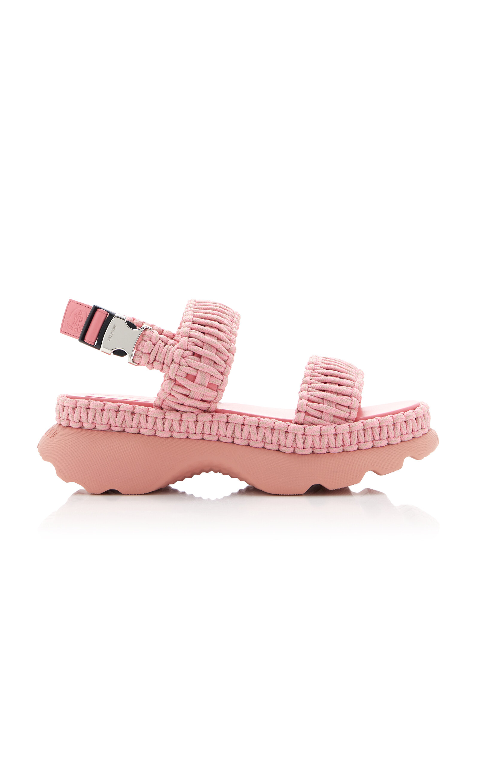 Moncler Women's Belay Woven Slingback Sandals In Pink