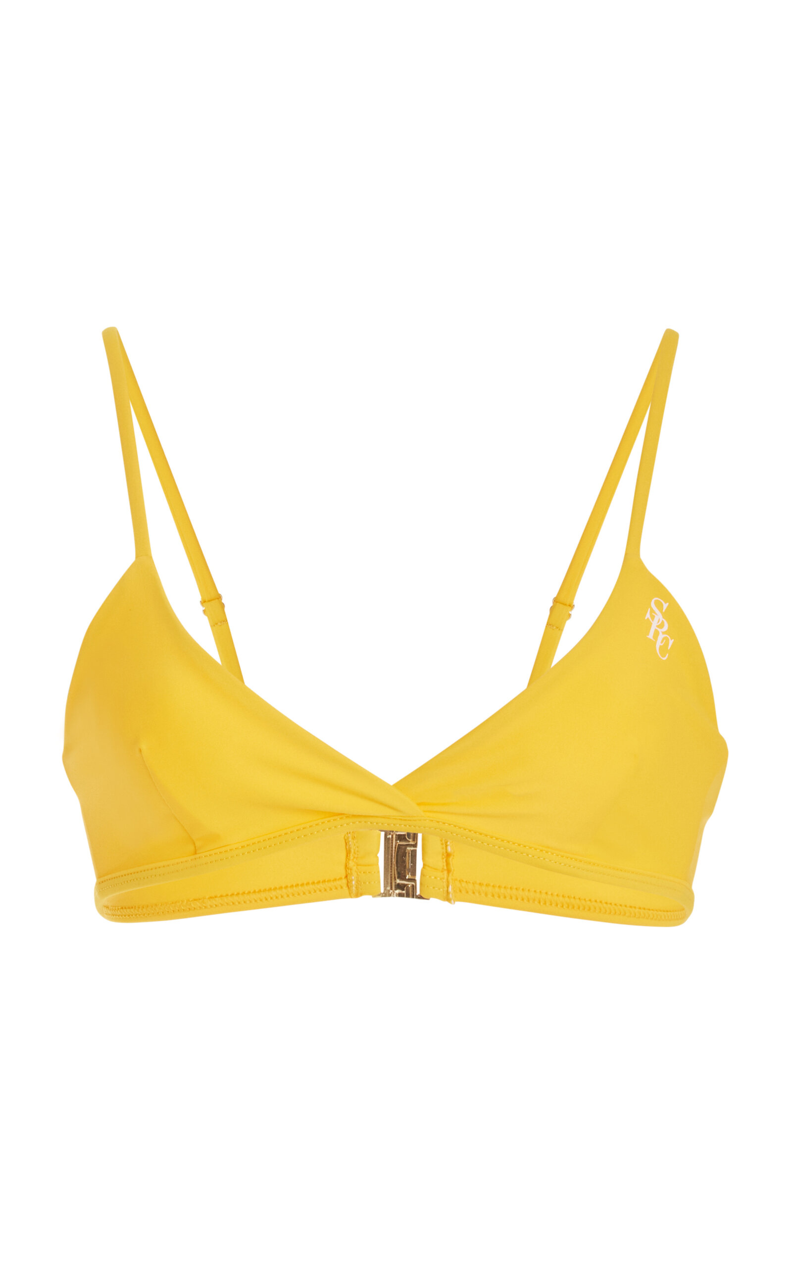 Sporty And Rich Brigitte Bikini Top In Yellow