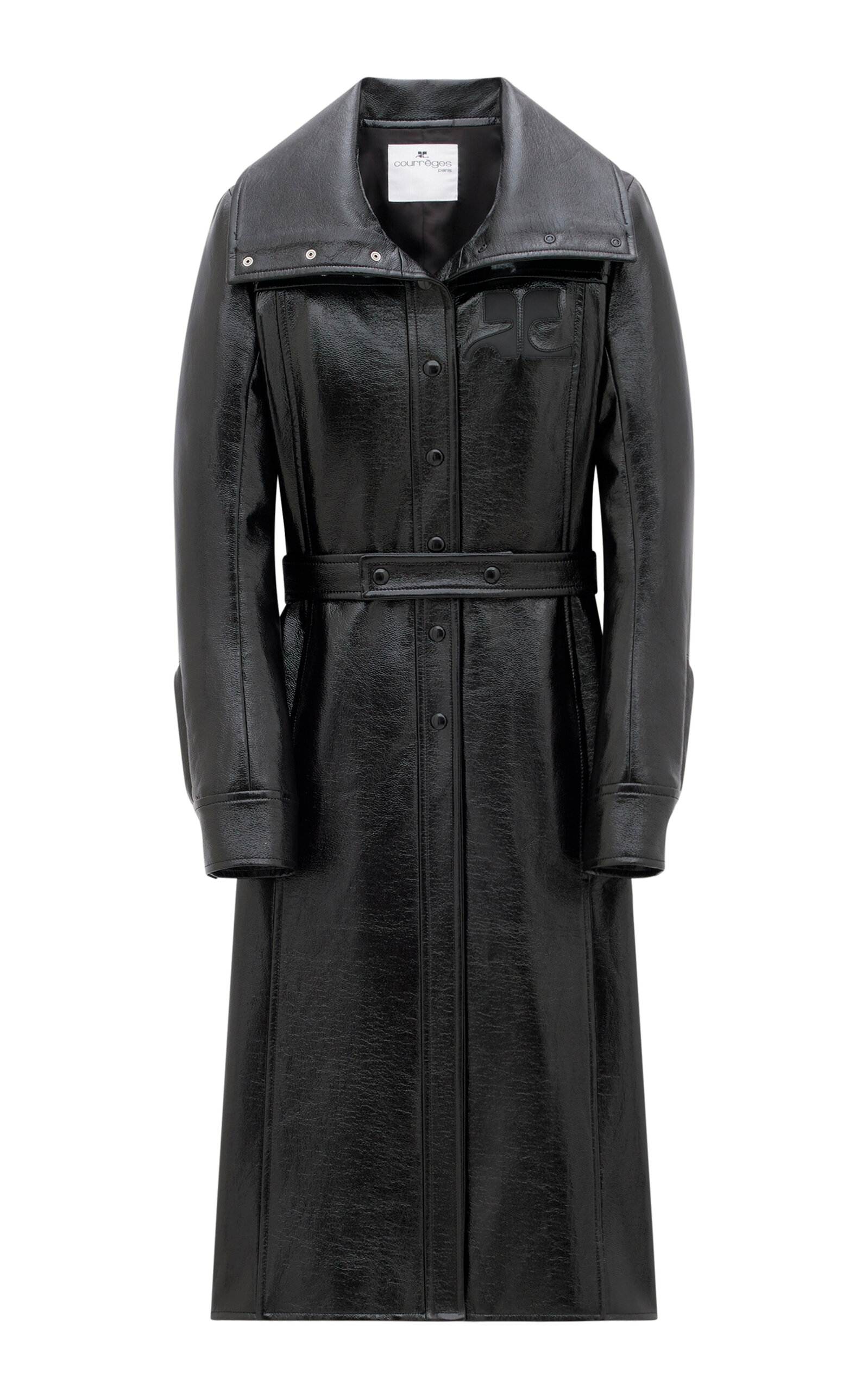 Courrges Women's Iconic Vinyl Trench Coat In Black ModeSens