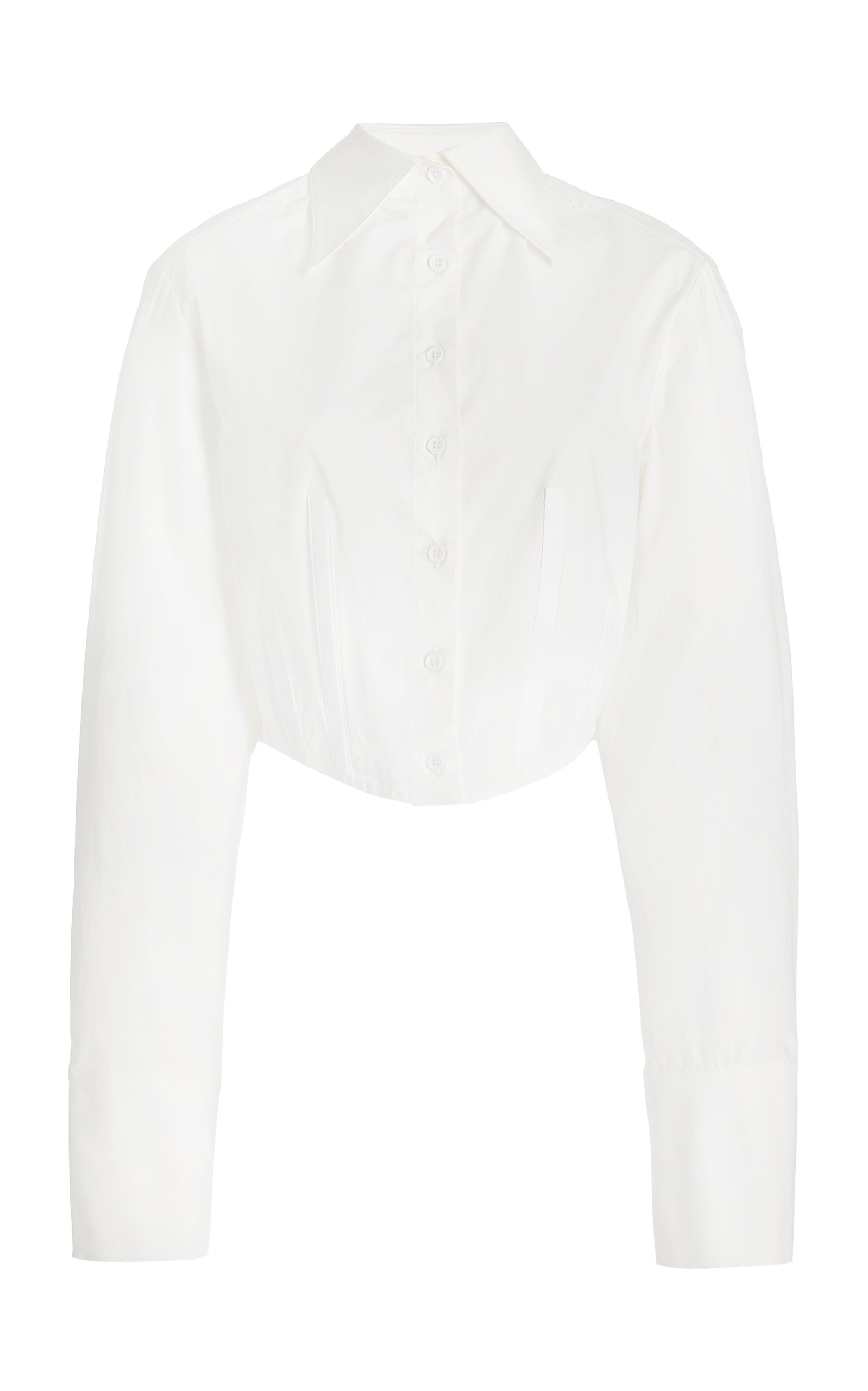 Anna Quan Franke Stretch-Cotton Cropped Shirt - White