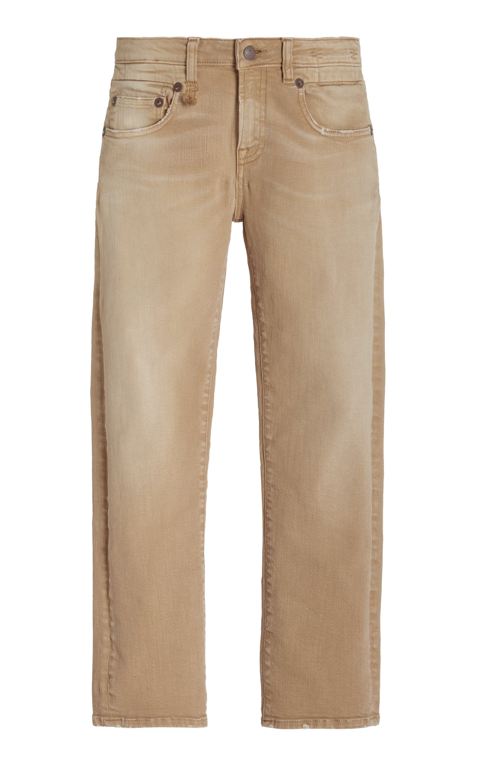 R13 Boy Rigid Low-Rise Straight-Leg Cropped Jeans - Neutral