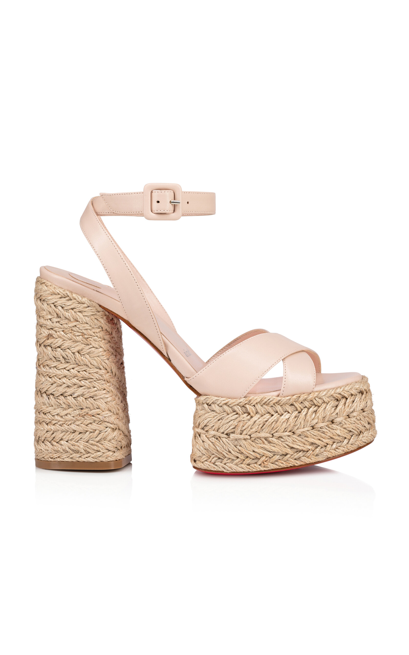 Shop Christian Louboutin Super Mariza 130mm Leather Espadrille Sandals In Neutral