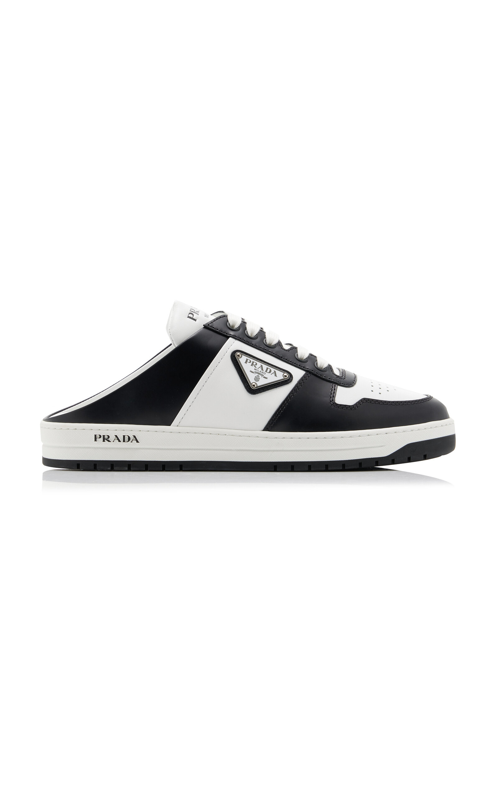 Prada - Women's Downtown Leather Sneaker Slides - Multi - IT 36 - Moda Operandi