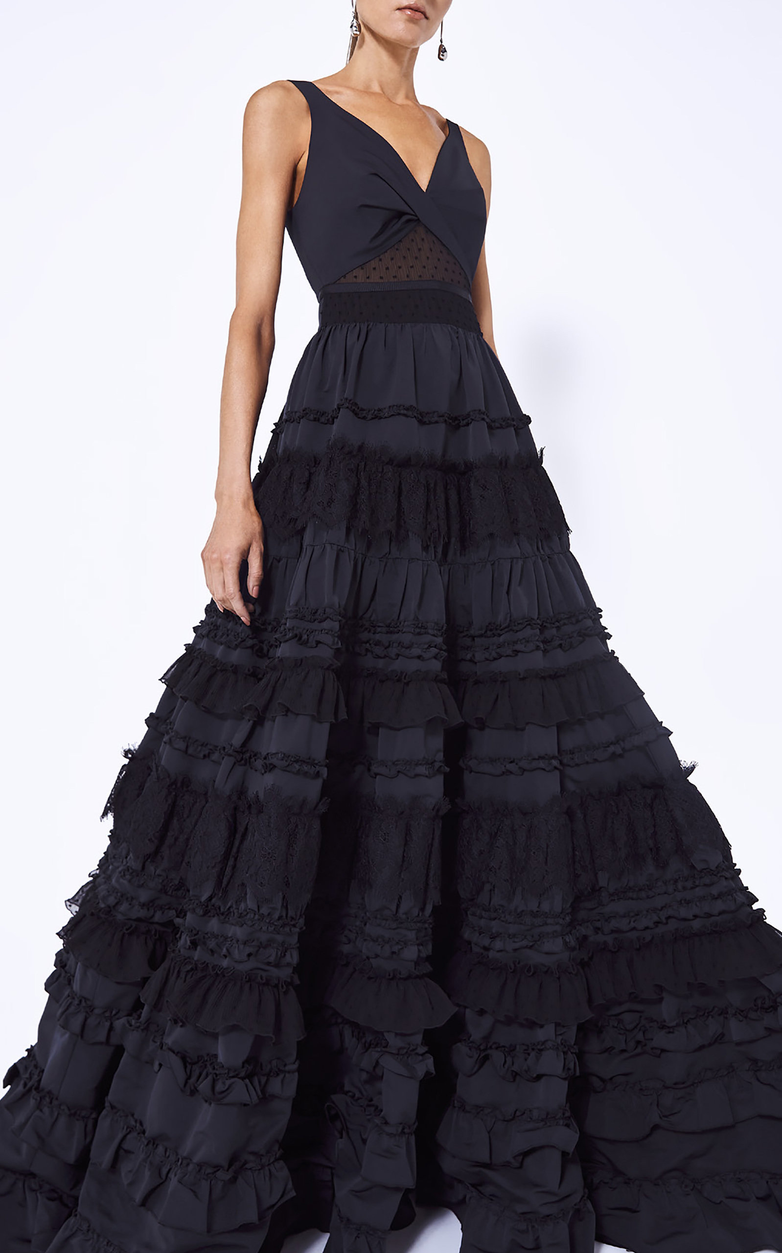 Alexis Romina Ruffled Maxi Dress - Black