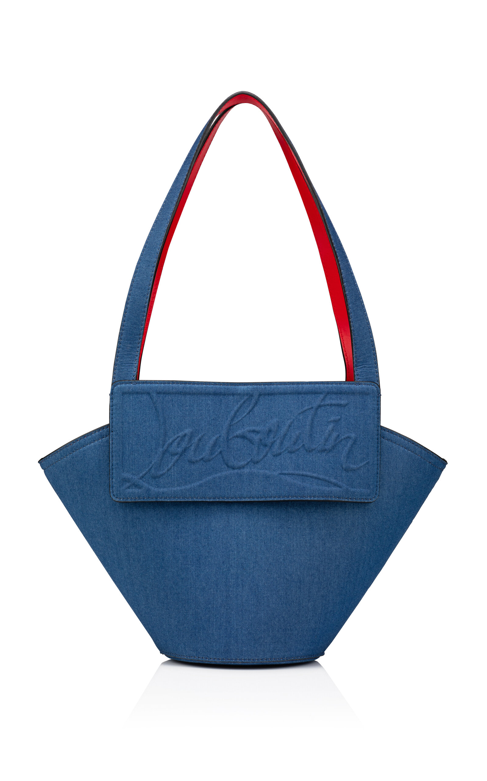 Christian Louboutin Loubishore Denim Leather Tote Bag - Blue - OS - Women's Bags