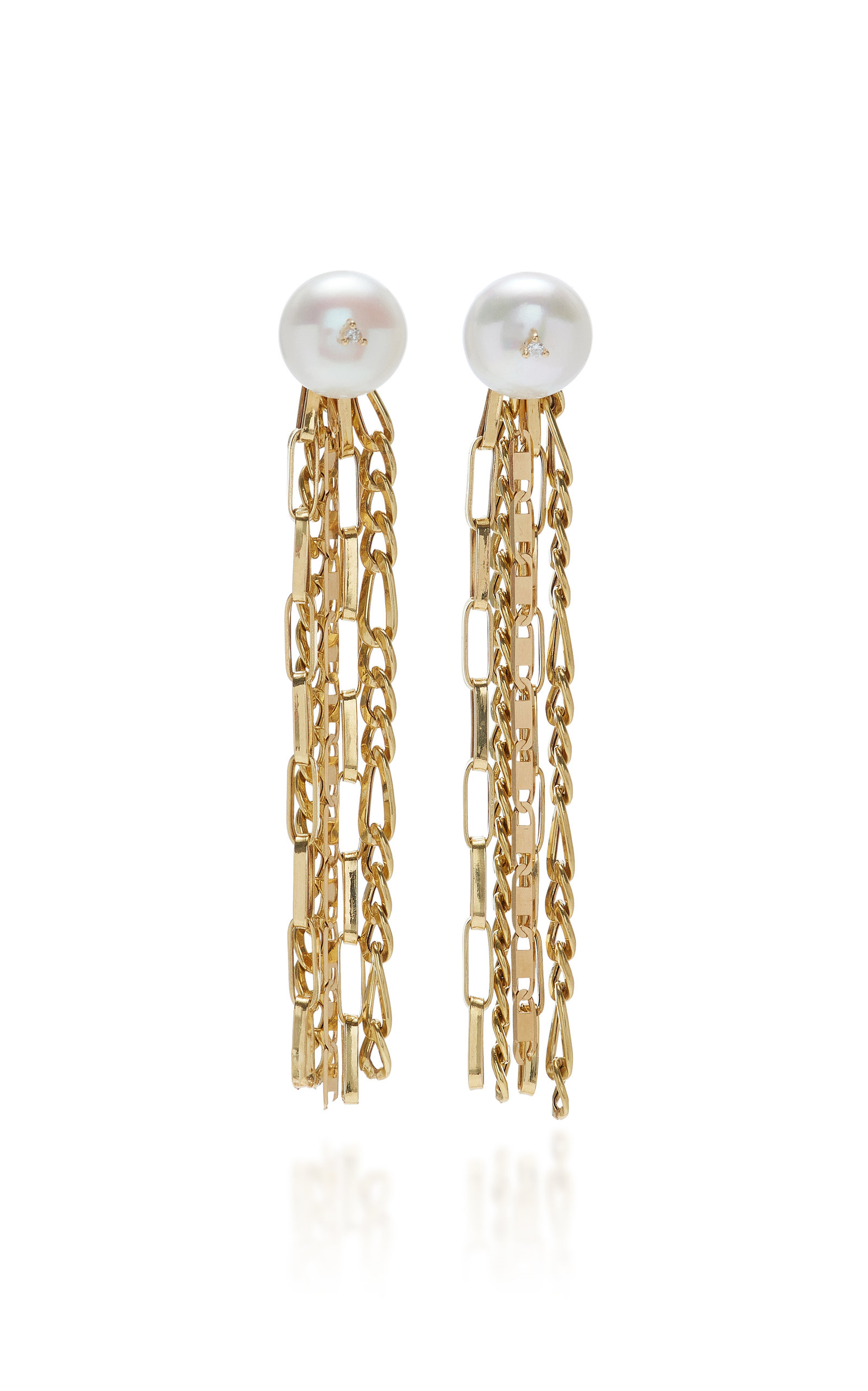 Carolina Neves Women's Minimal 18K Yellow Gold Pearl Earrings