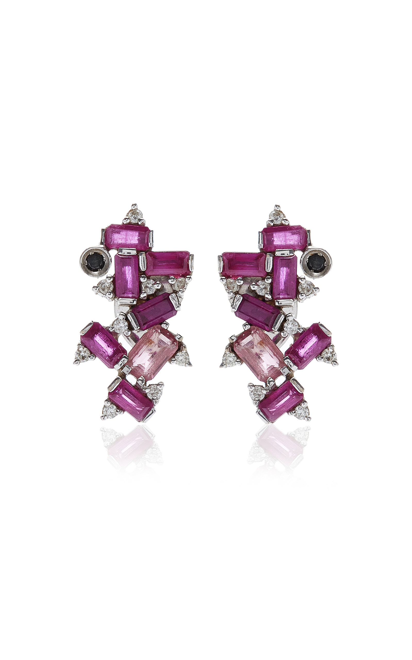 Carolina Neves Women's Elizabeth 18K Yellow Gold Ruby; Tourmaline; Diamond Earrings