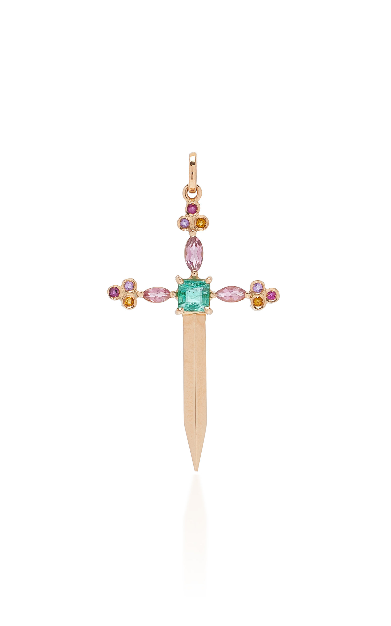 Carolina Neves Women's Fly Away Collection 18K Gold; Emerald; Pink Tourmaline; Amethyst; Ruby Pendant