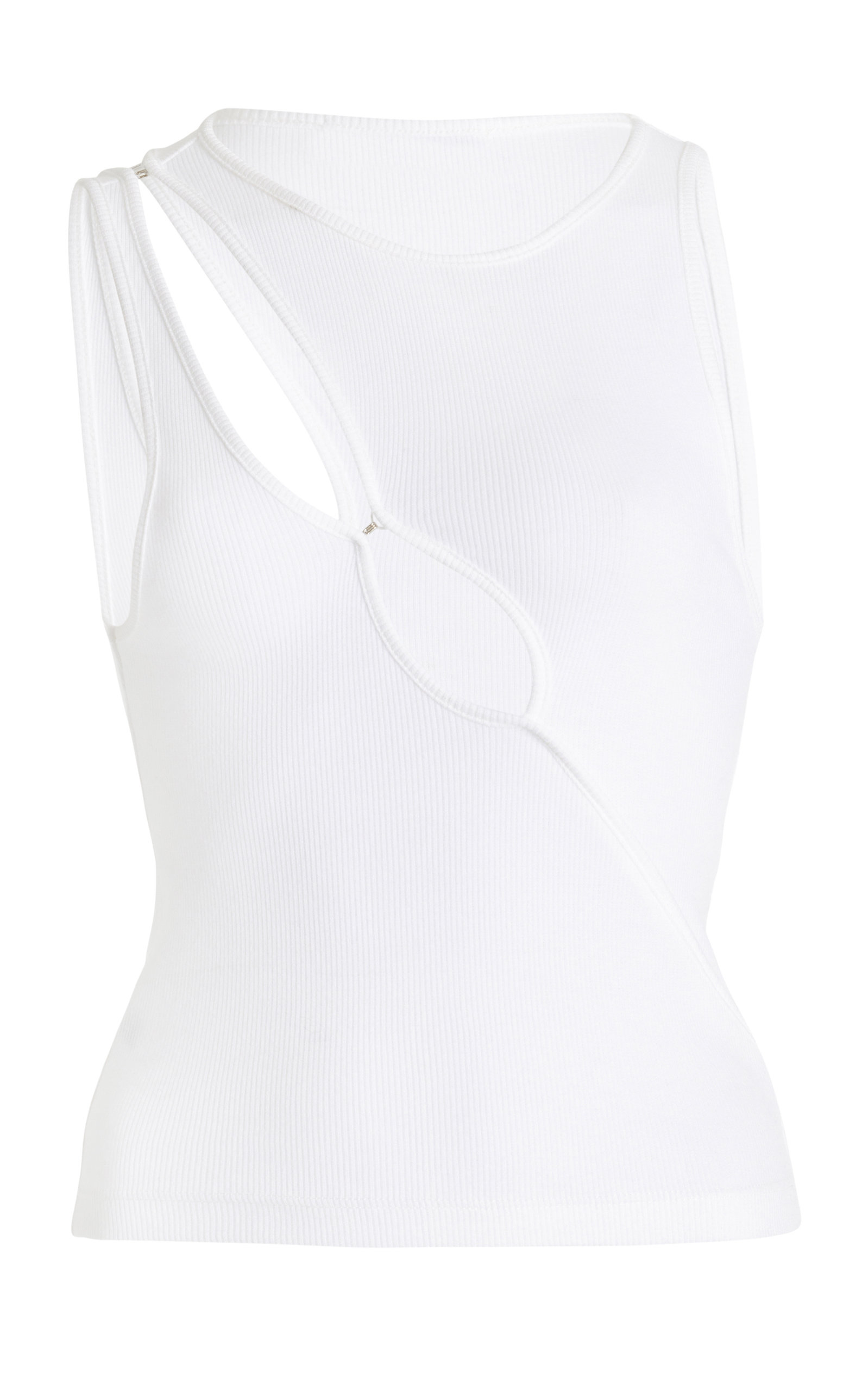 K.ngsley R3 Stretch-Cotton Cutout Tank Top - Black - XS