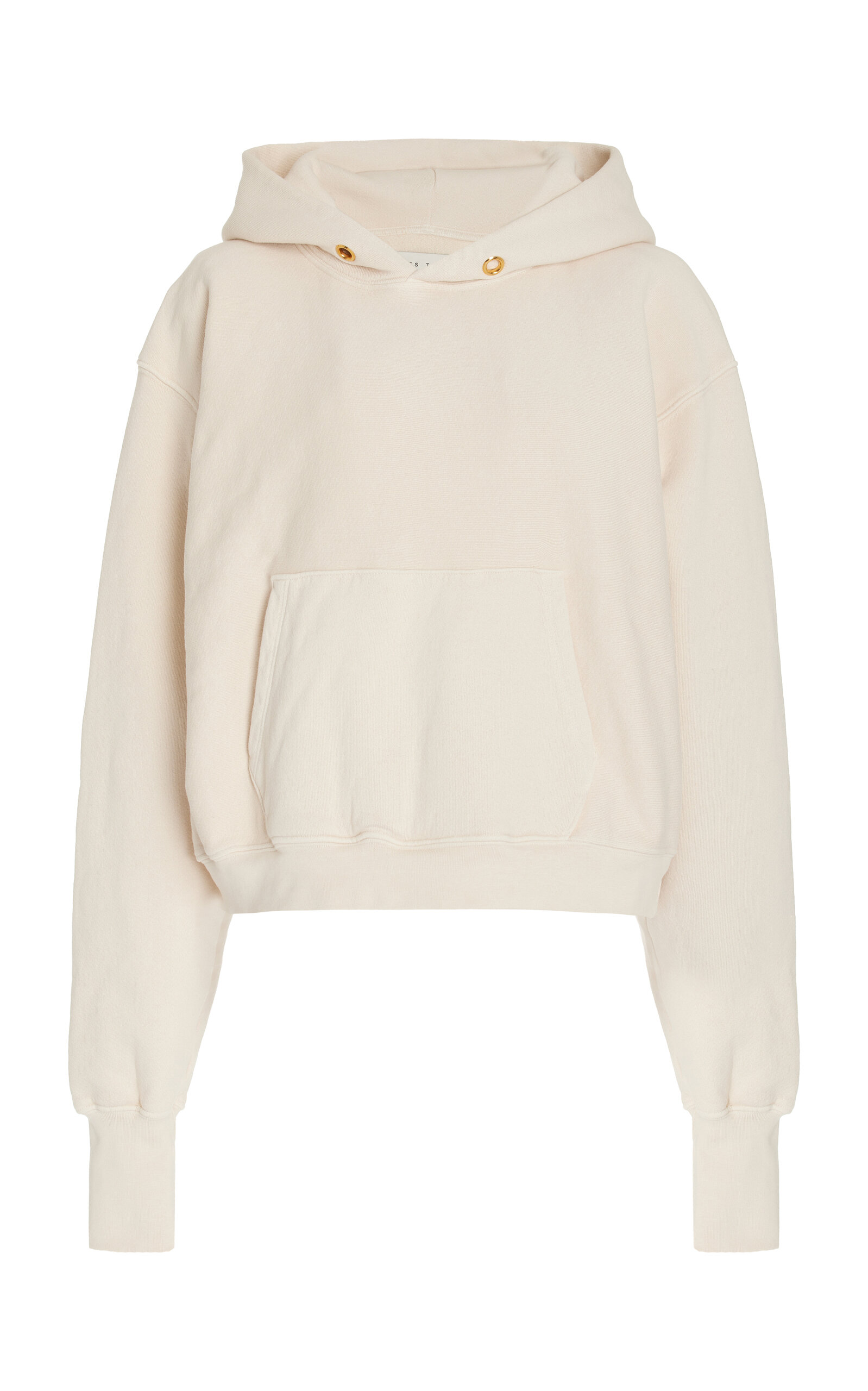 Les Tien Cropped Raglan-sleeve Cotton Sweatshirt In Ivory
