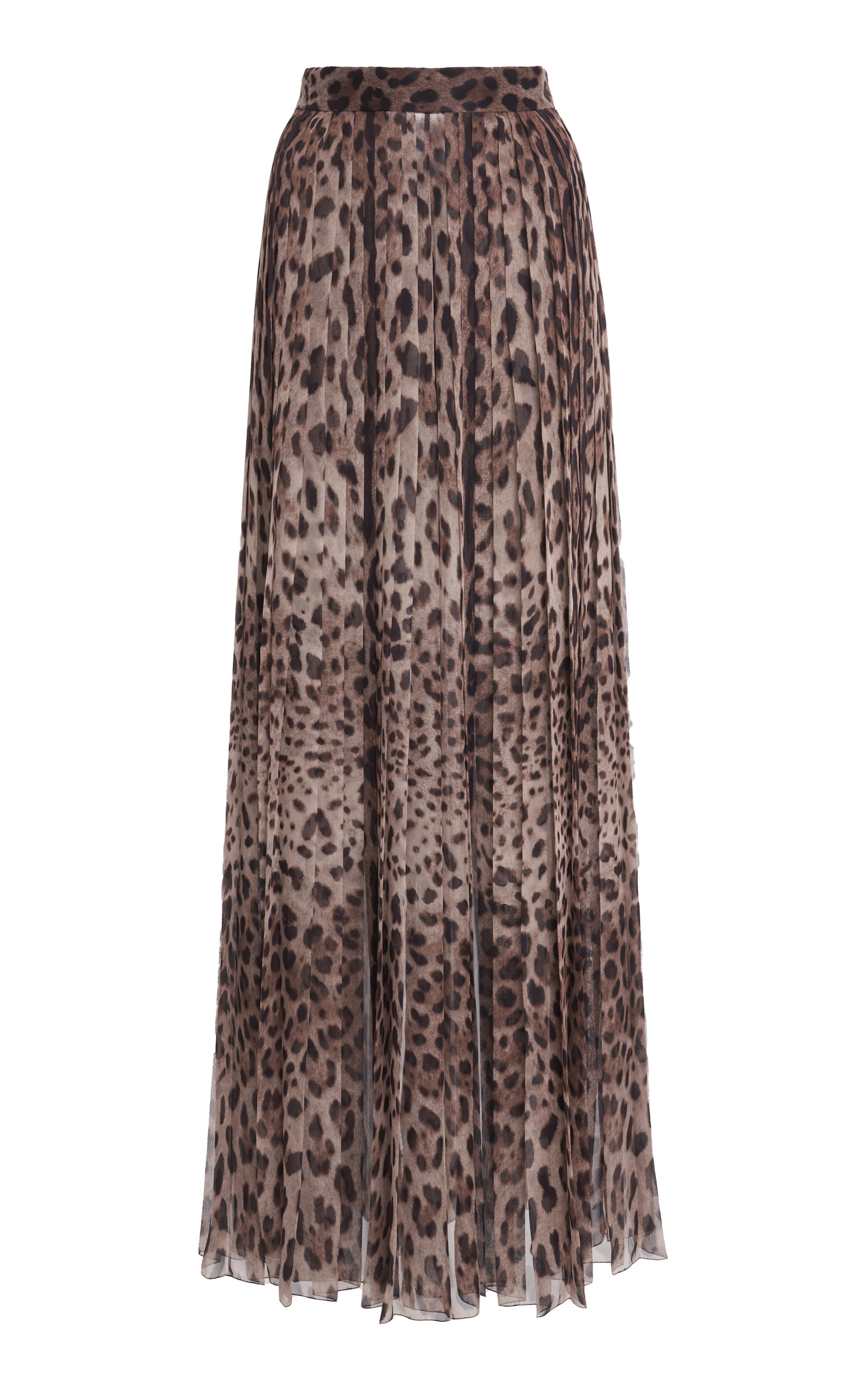 Dolce & Gabbana Leopard Print Wide Chiffon Pants In Animal