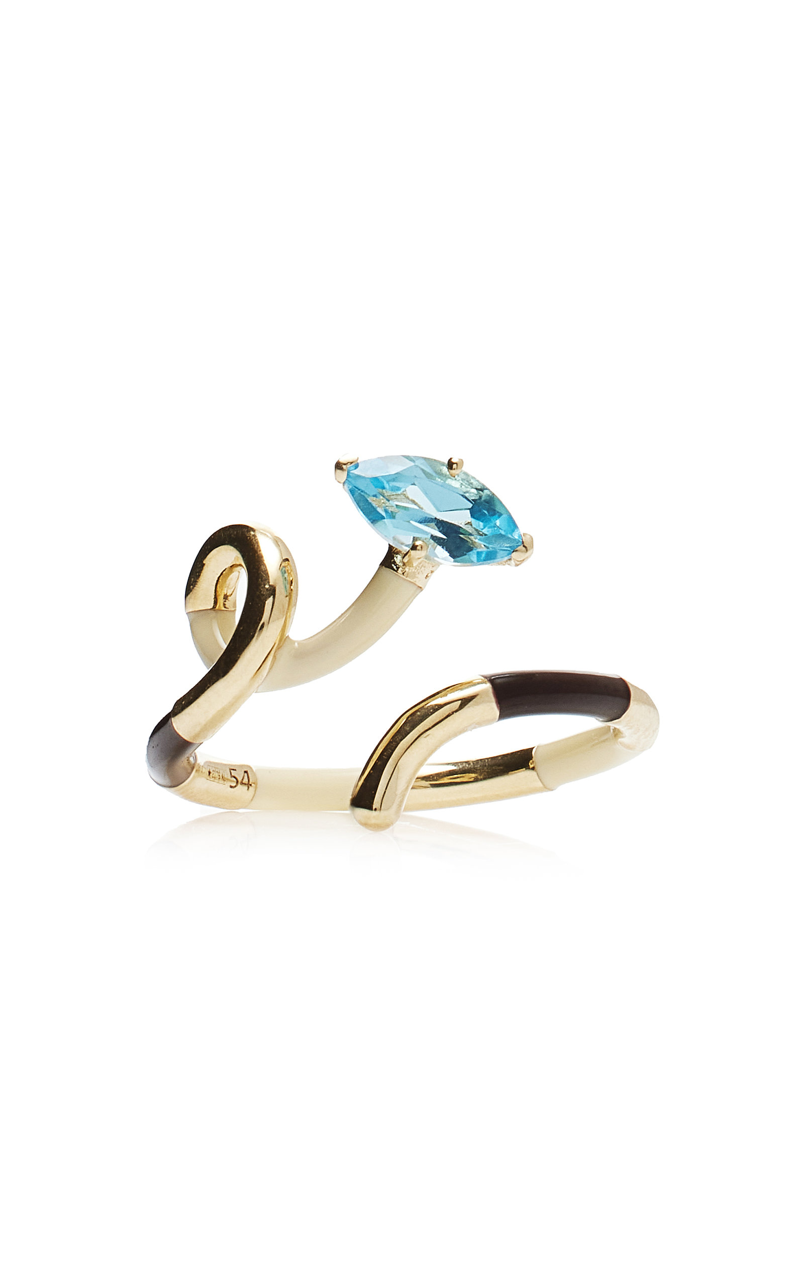 9K Gold; Crystal; And Enamel Ring