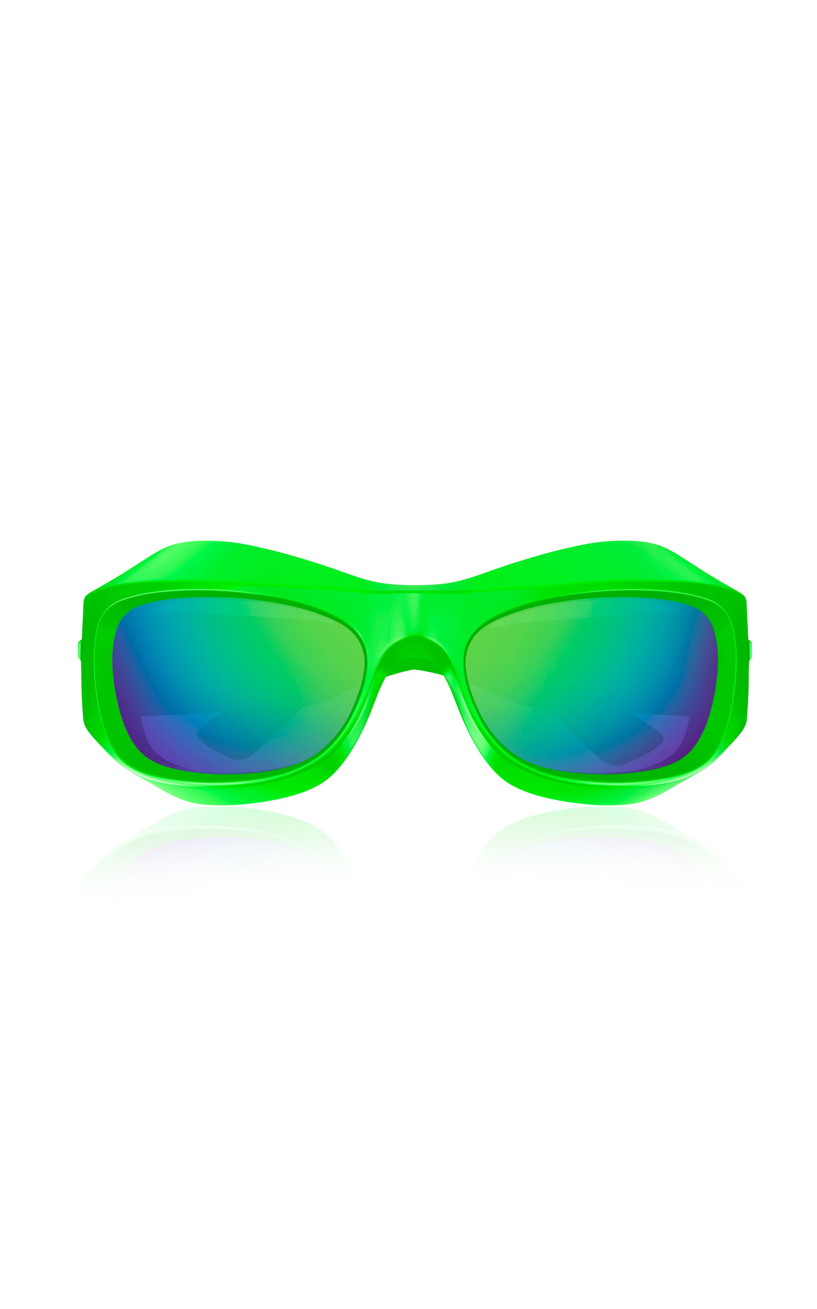 Bottega Veneta Wrap-frame Acetate Sunglasses In Green