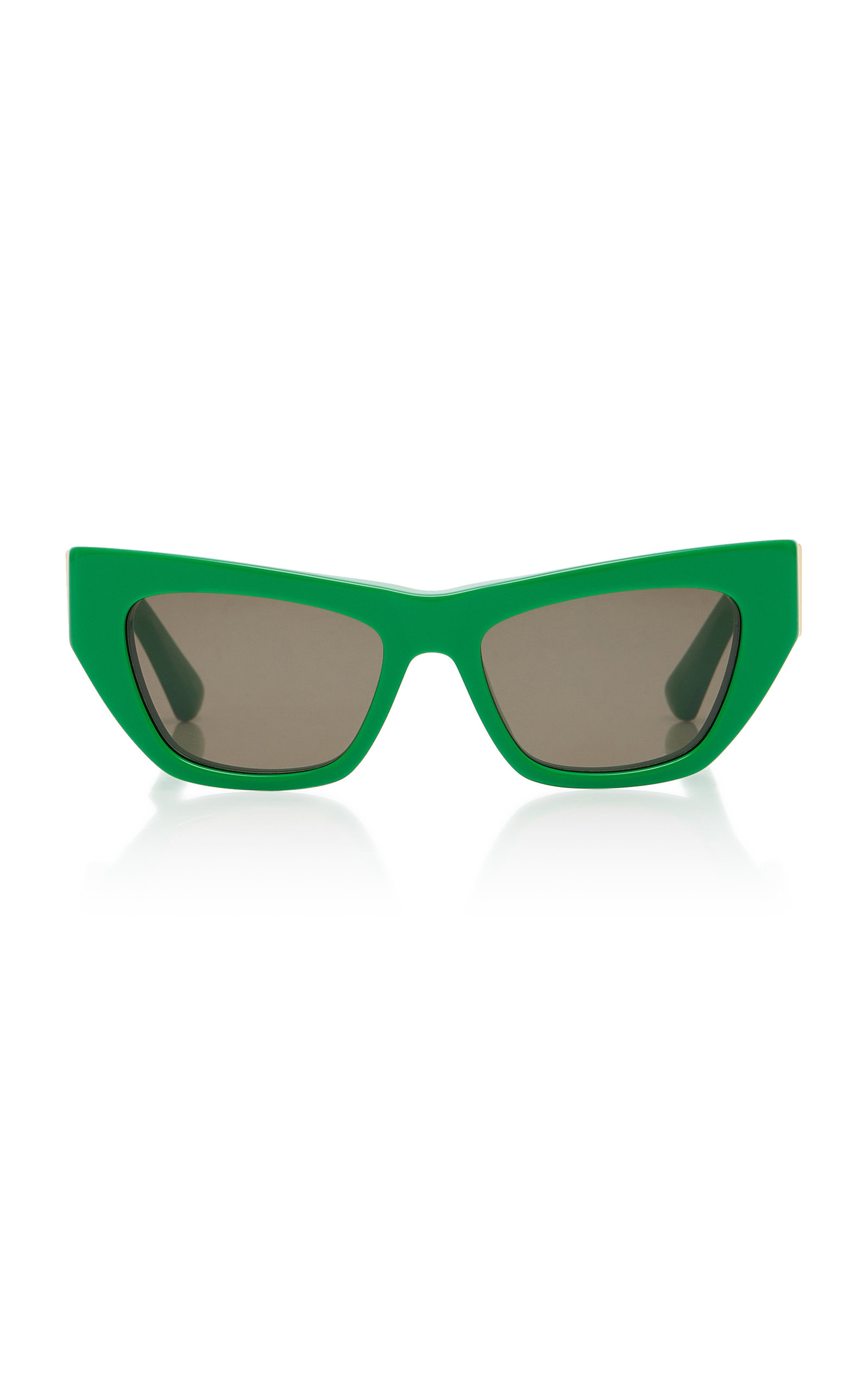 Bottega Veneta Inverted Triangle Acetate Cat-eye Sunglasses In Green