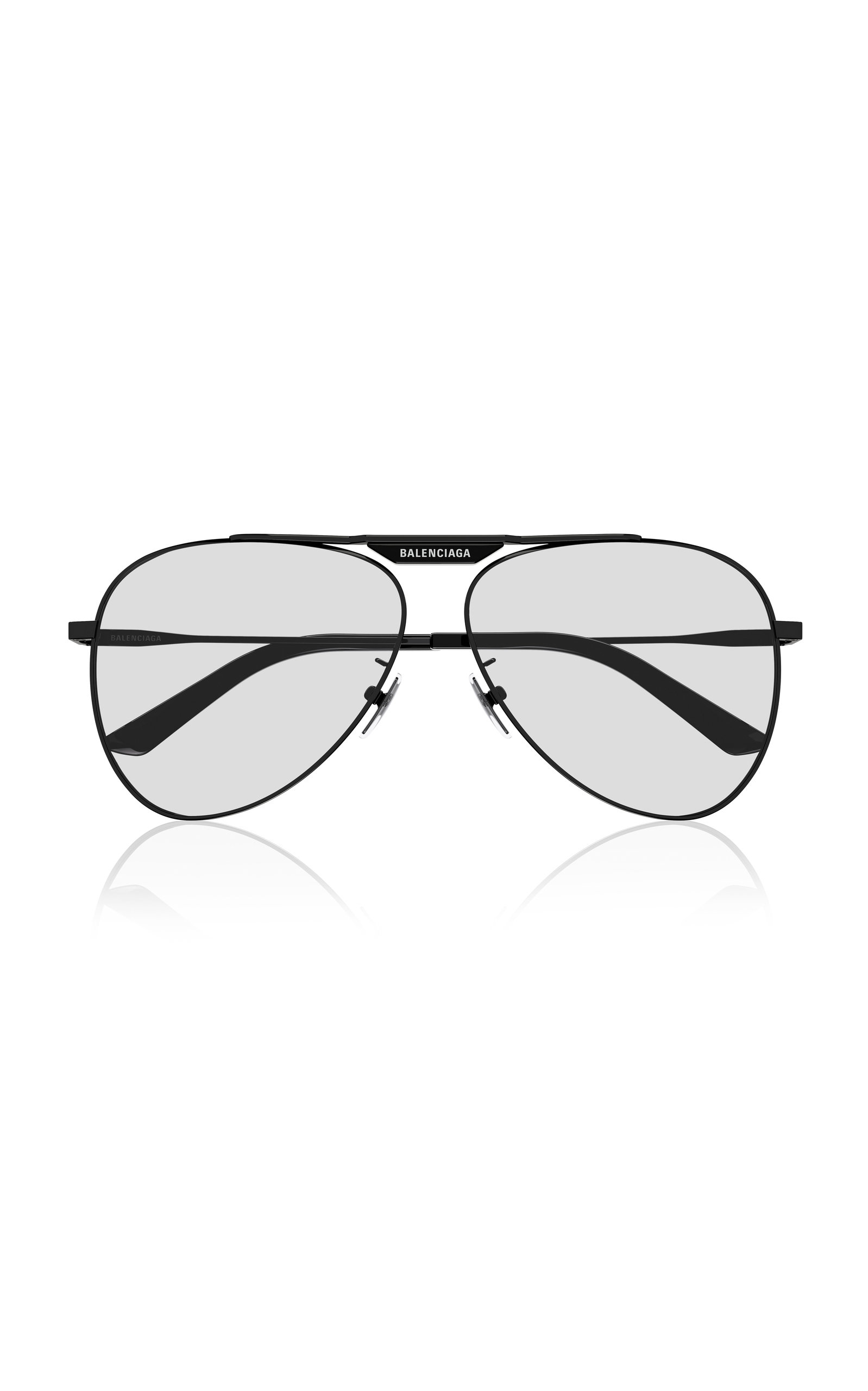 Balenciaga - Women's Aviator-Frame Metal Sunglasses - Black - OS - Moda Operandi