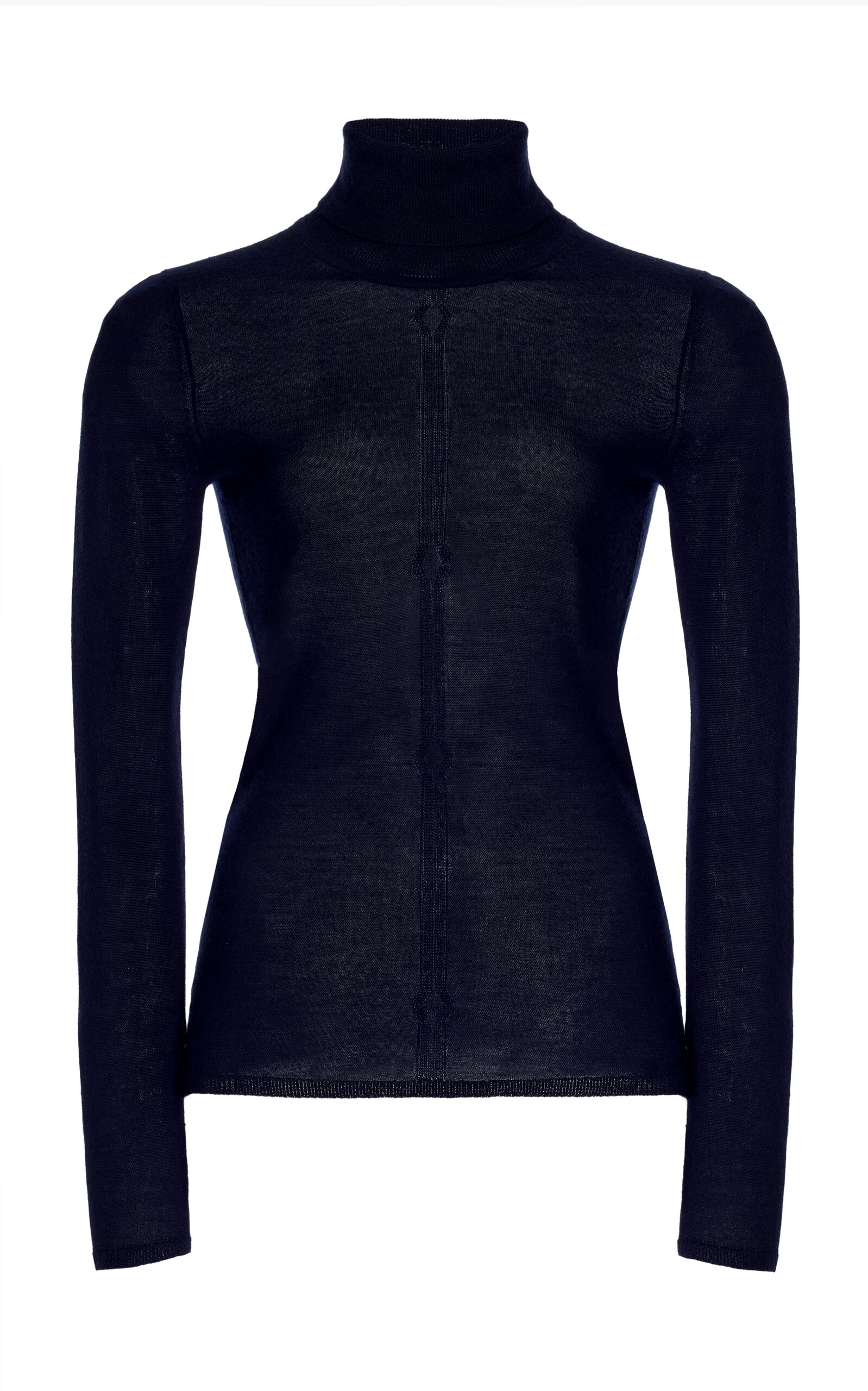 Gabriela Hearst Peppe Knit Turtleneck In Electric Navy Cashmere Silk In Navy