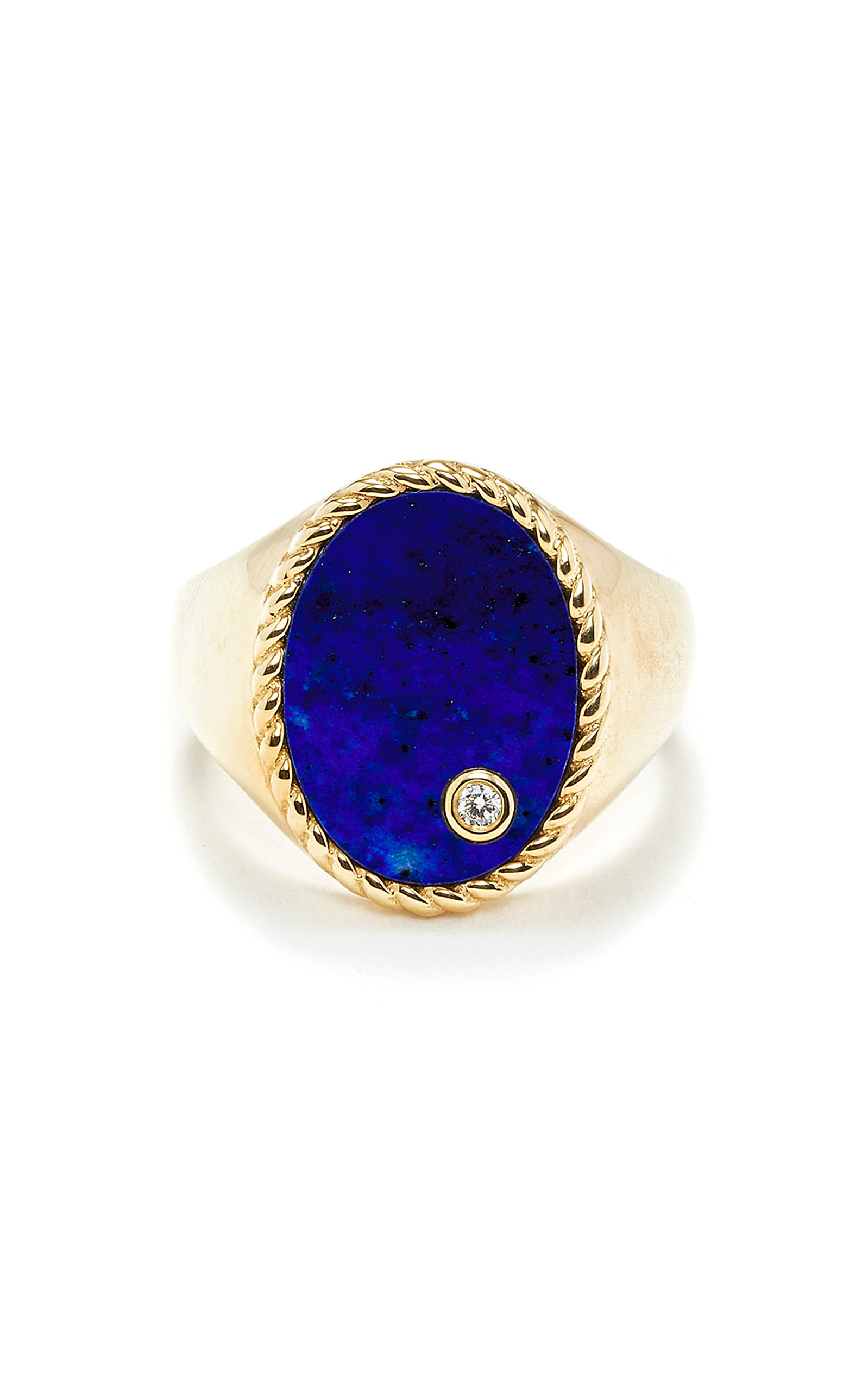 9K Yellow Gold Lapis Signent Ring
