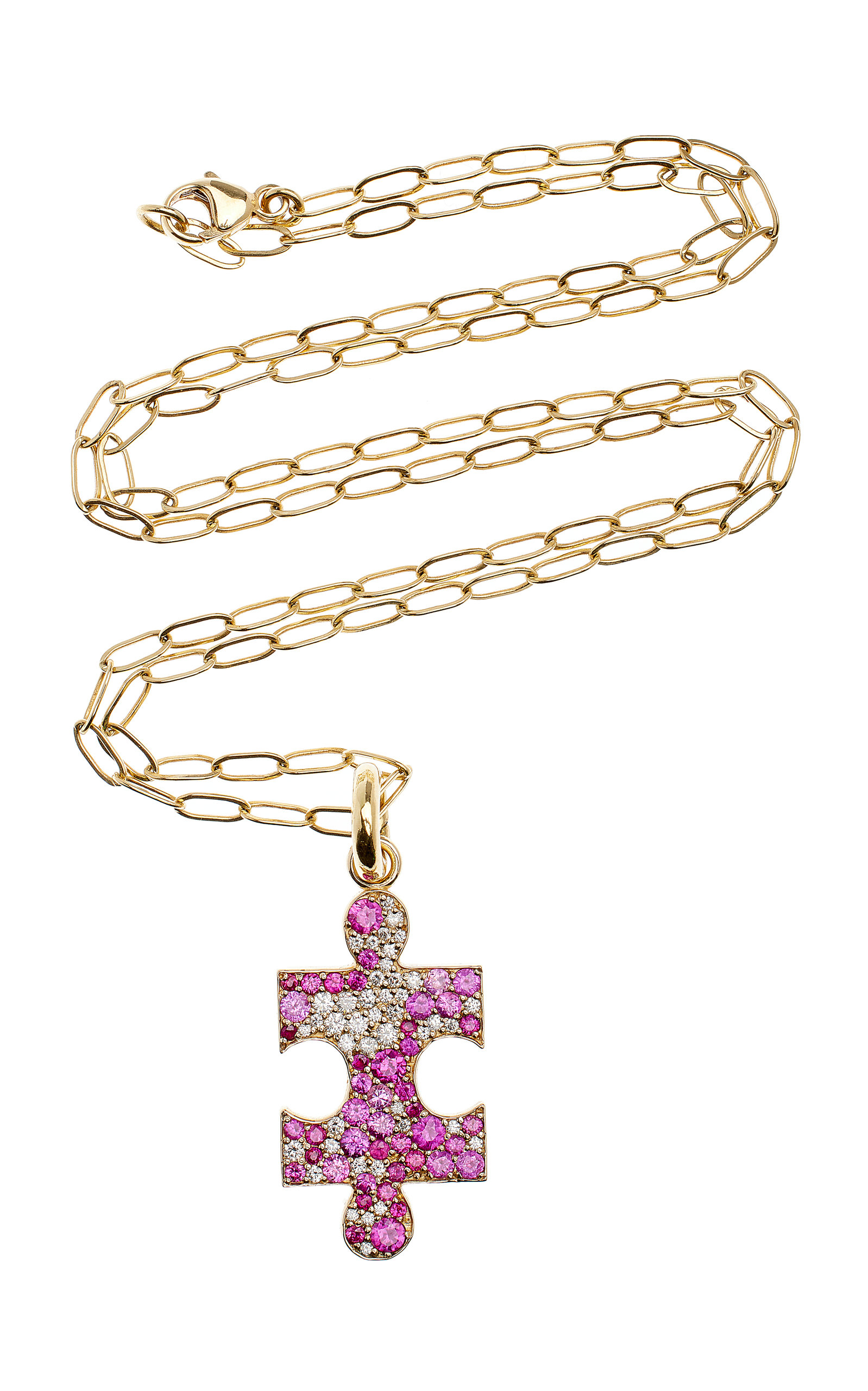 Puzzle 14K Yellow Gold Sapphire Necklace