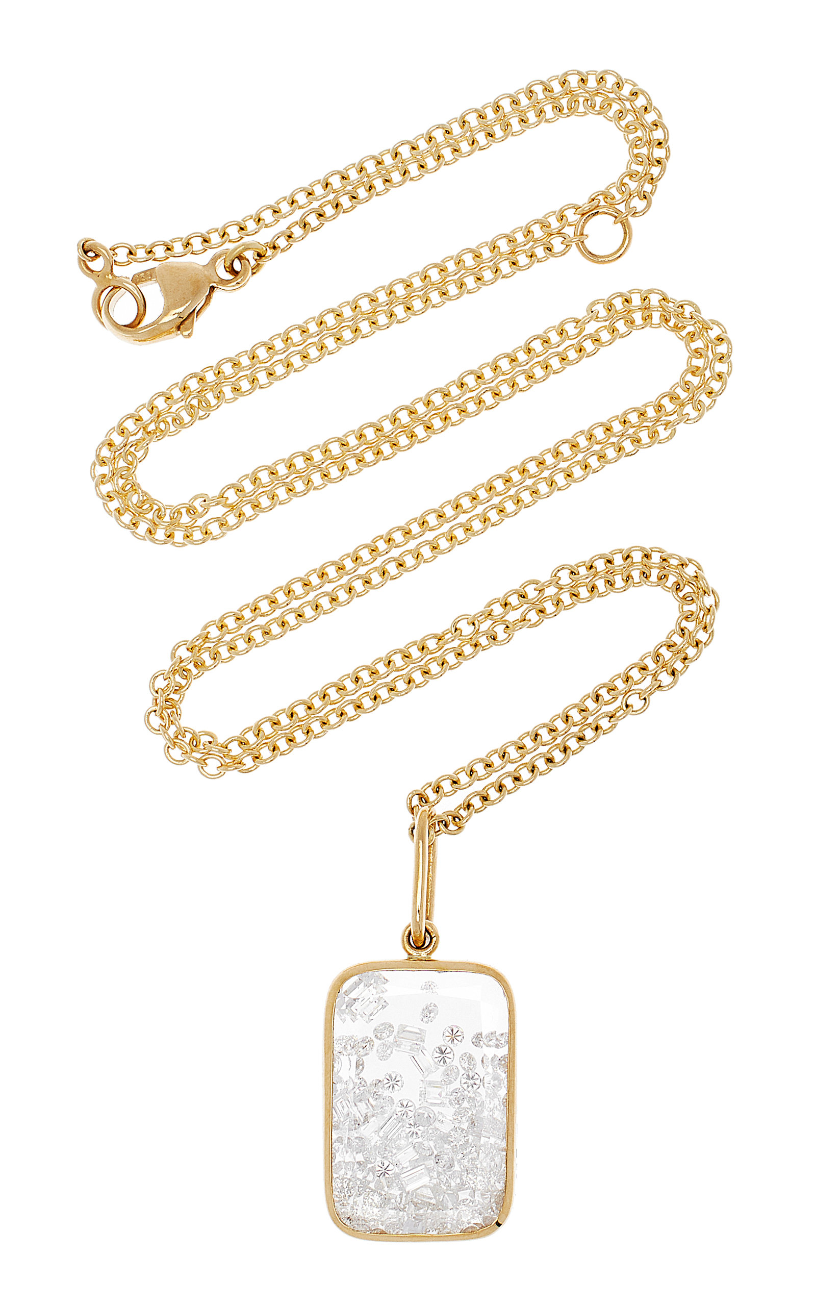 Shop Moritz Glik Ten Fourteen 18k Yellow Gold Diamond Shaker Necklace