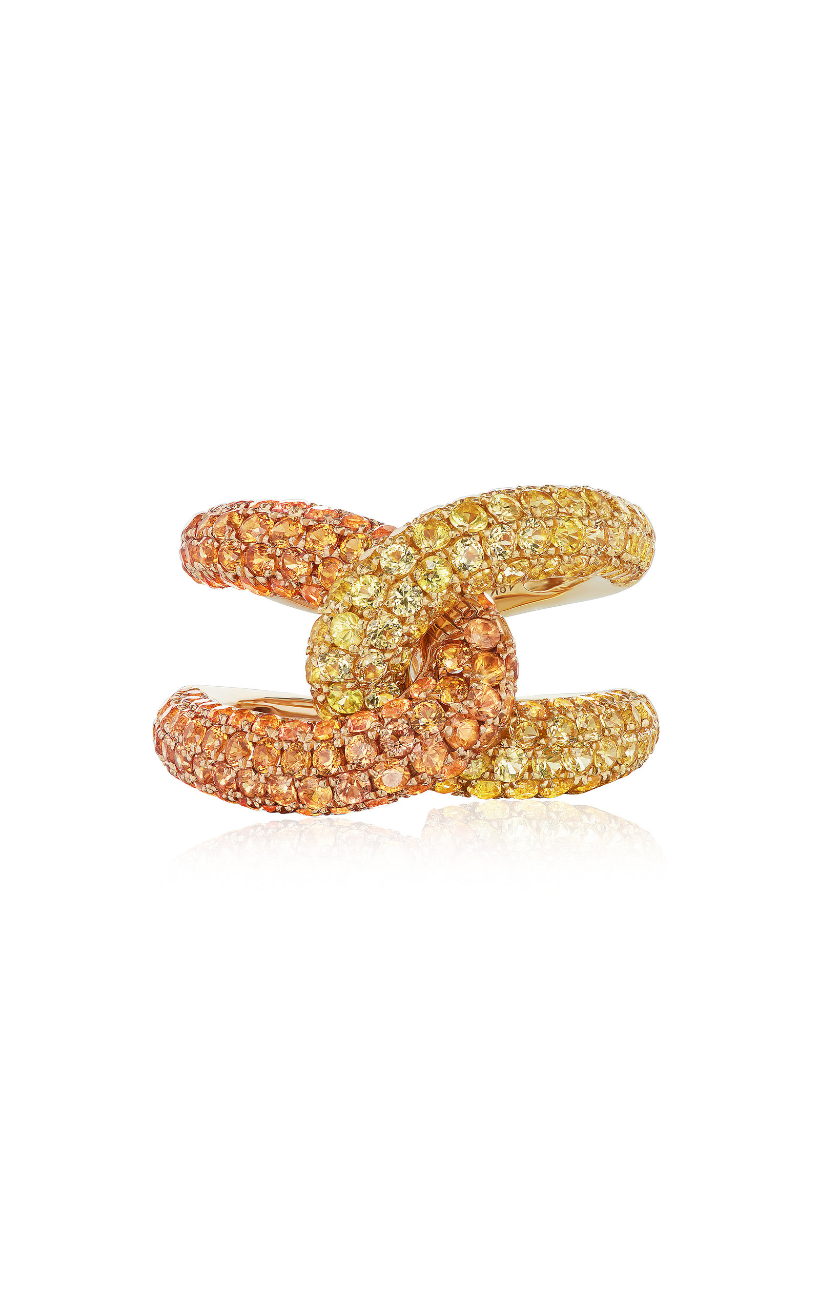 Gemella Jewels Women's Intertwin 18K Rose; Yellow Gold Sapphire Ring