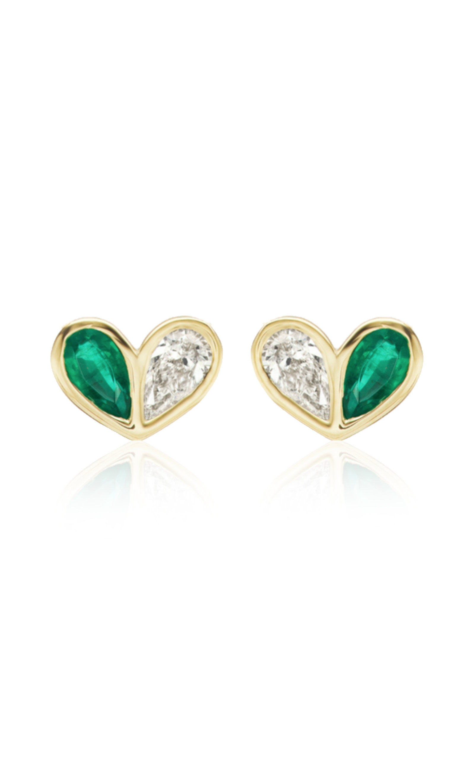 Gemella Jewels Women's Sweetheart 18K Yellow Gold Diamond; Emerald Earrings