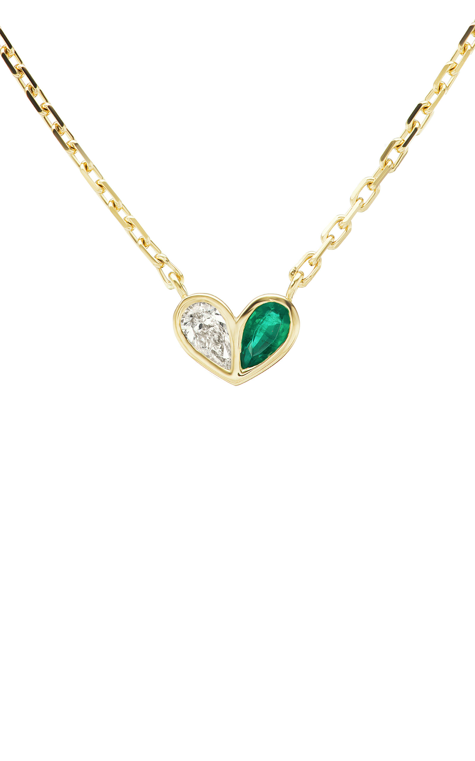 Gemella Jewels Women's Sweetheart 18K Yellow Gold Diamond; Emerald Necklace