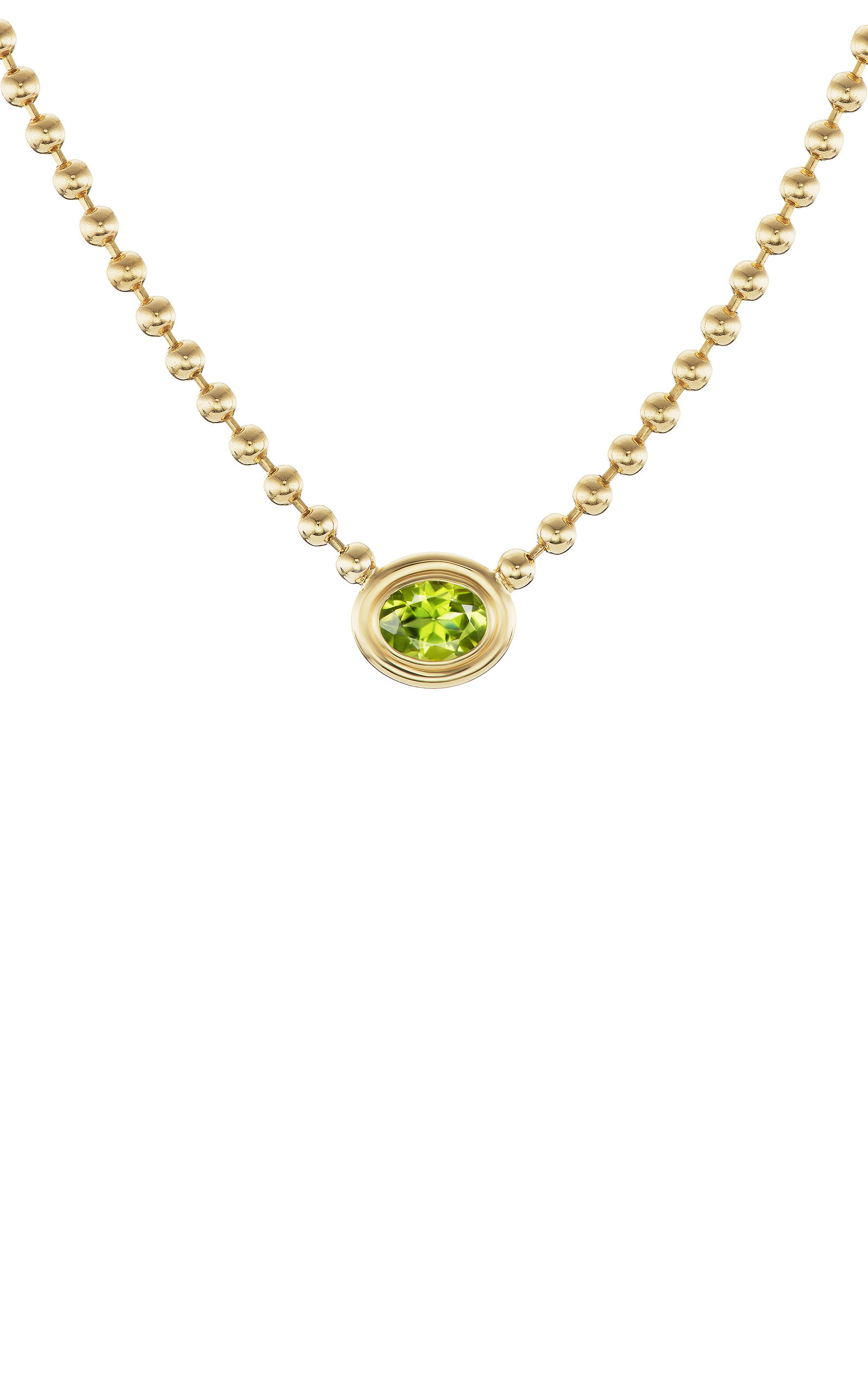 Gemella Jewels Women's Double Bubble Bezel 18K Yellow Gold Peridot Necklace