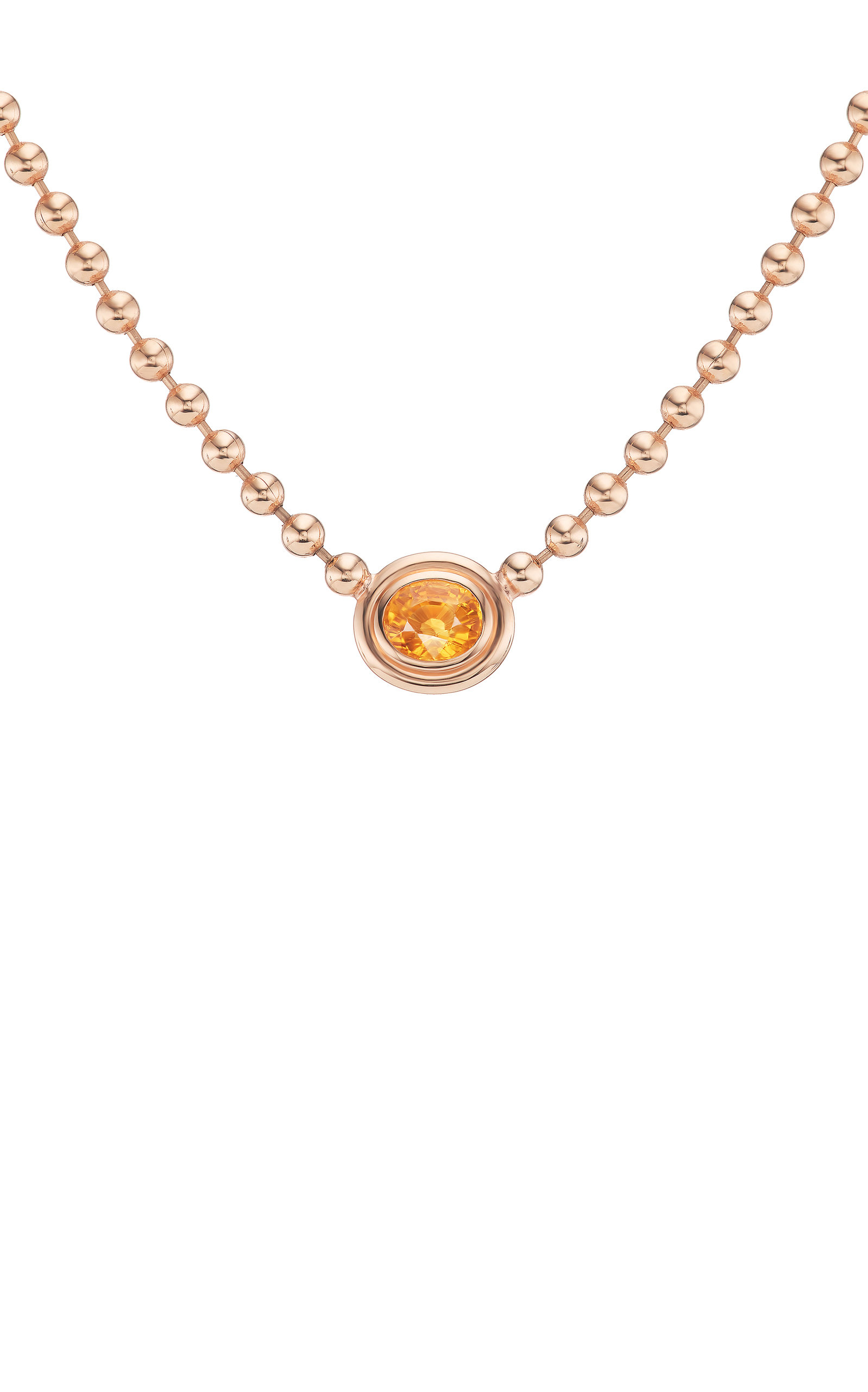 Gemella Jewels Women's Double Bubble Bezel 18K Rose Gold Garnet Necklace