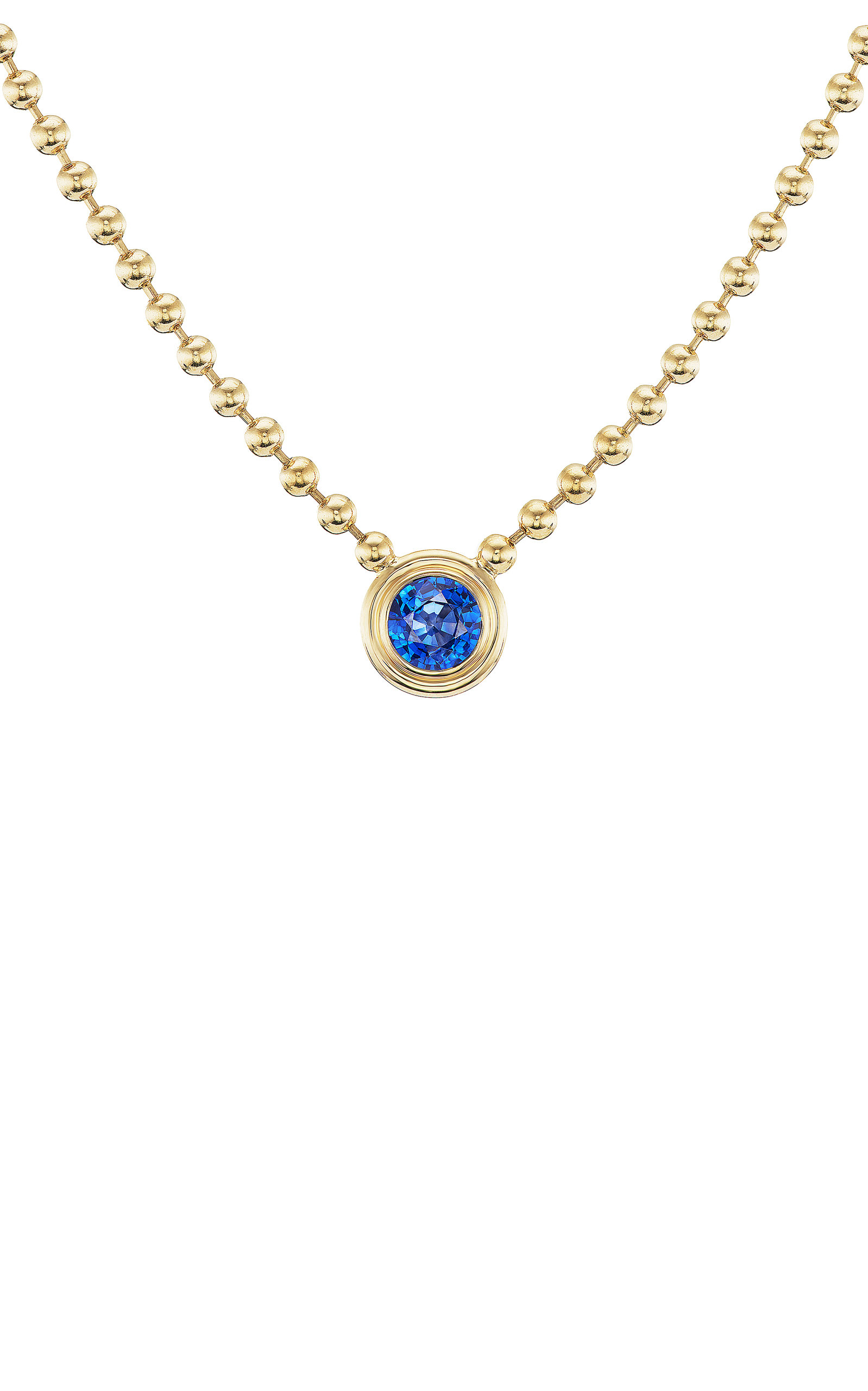 Gemella Jewels Women's Double Bubble Bezel 18K Yellow Gold Sapphire Necklace