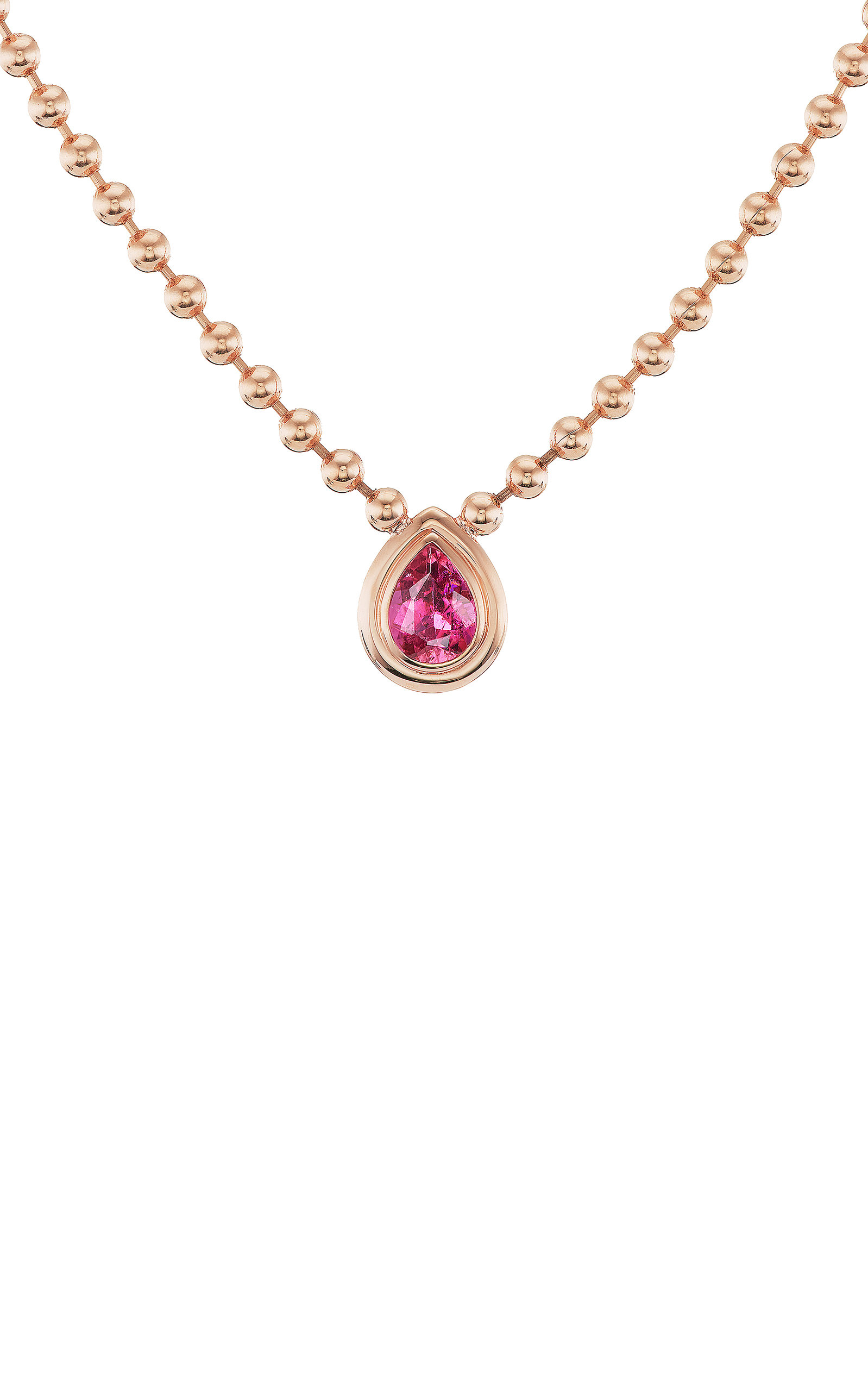 Gemella Jewels Women's Double Bubble Bezel 18K Rose Gold Rubellite Necklace
