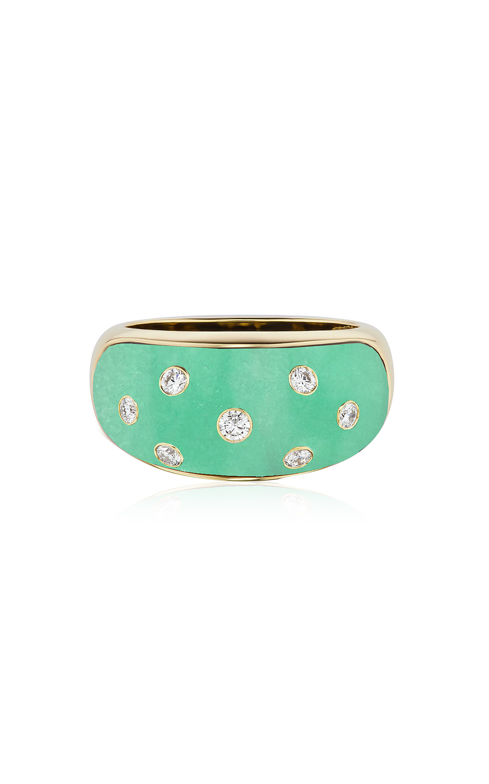 Gemella Jewels Women's BomBae 18K Yellow Gold Chrysophrase; Diamond Ring