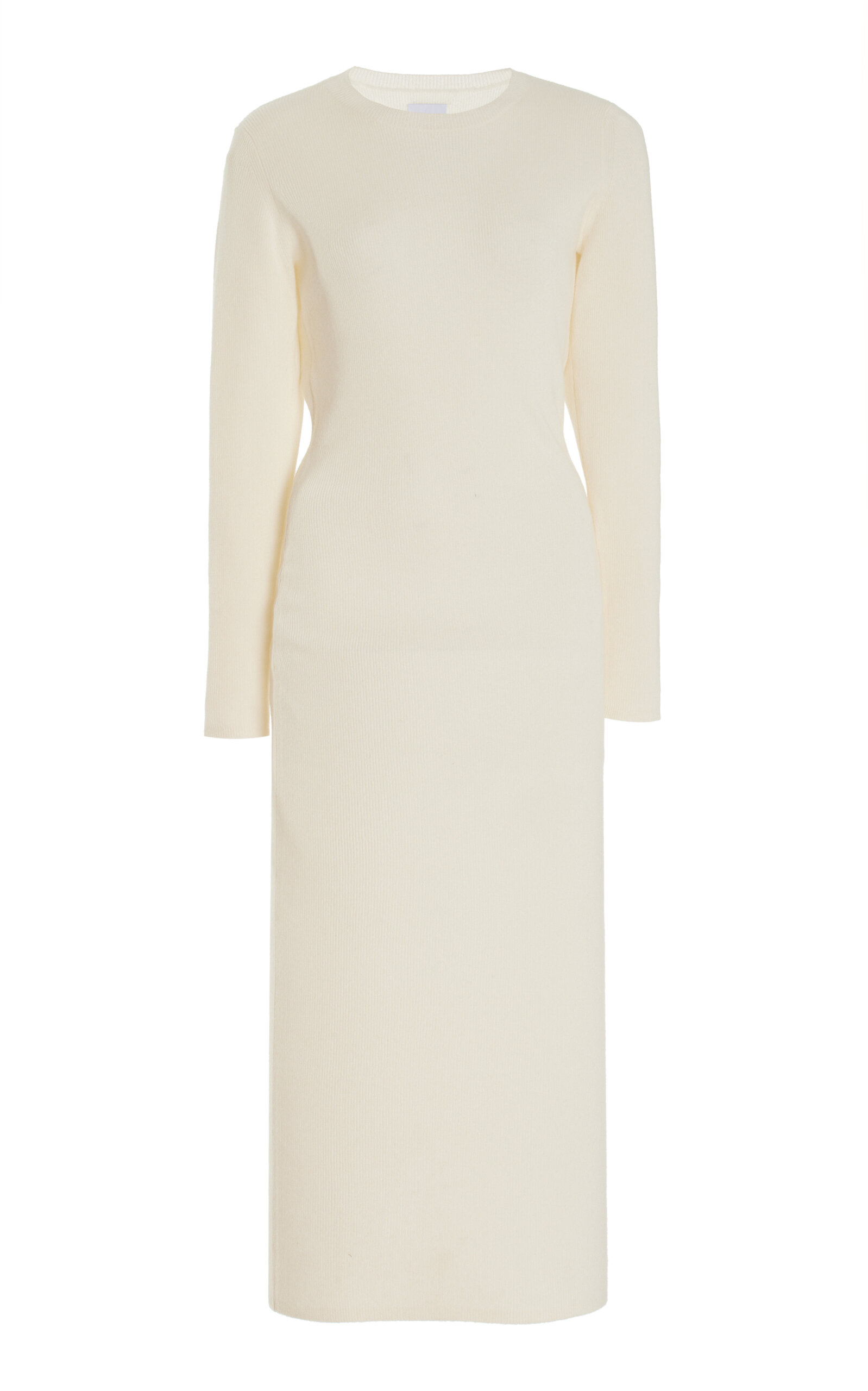 Aexae Women's Ribbed Cashmere Midi Dress In Ivory