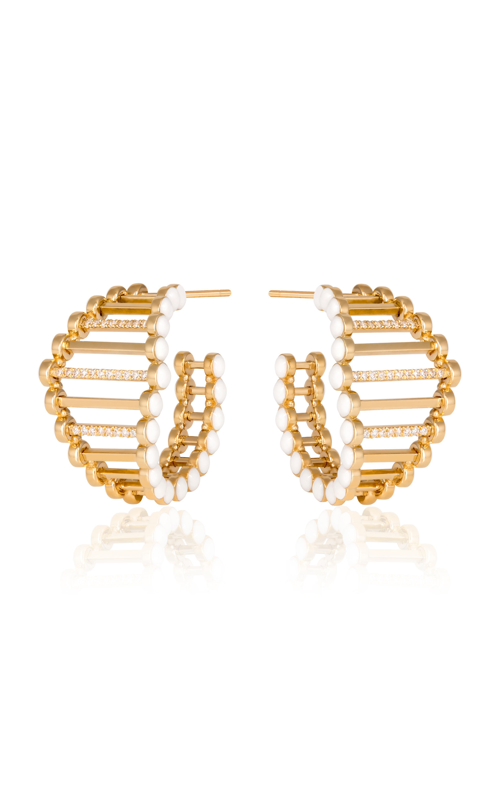 Twiggy 18K Yellow Gold Diamond Earrings