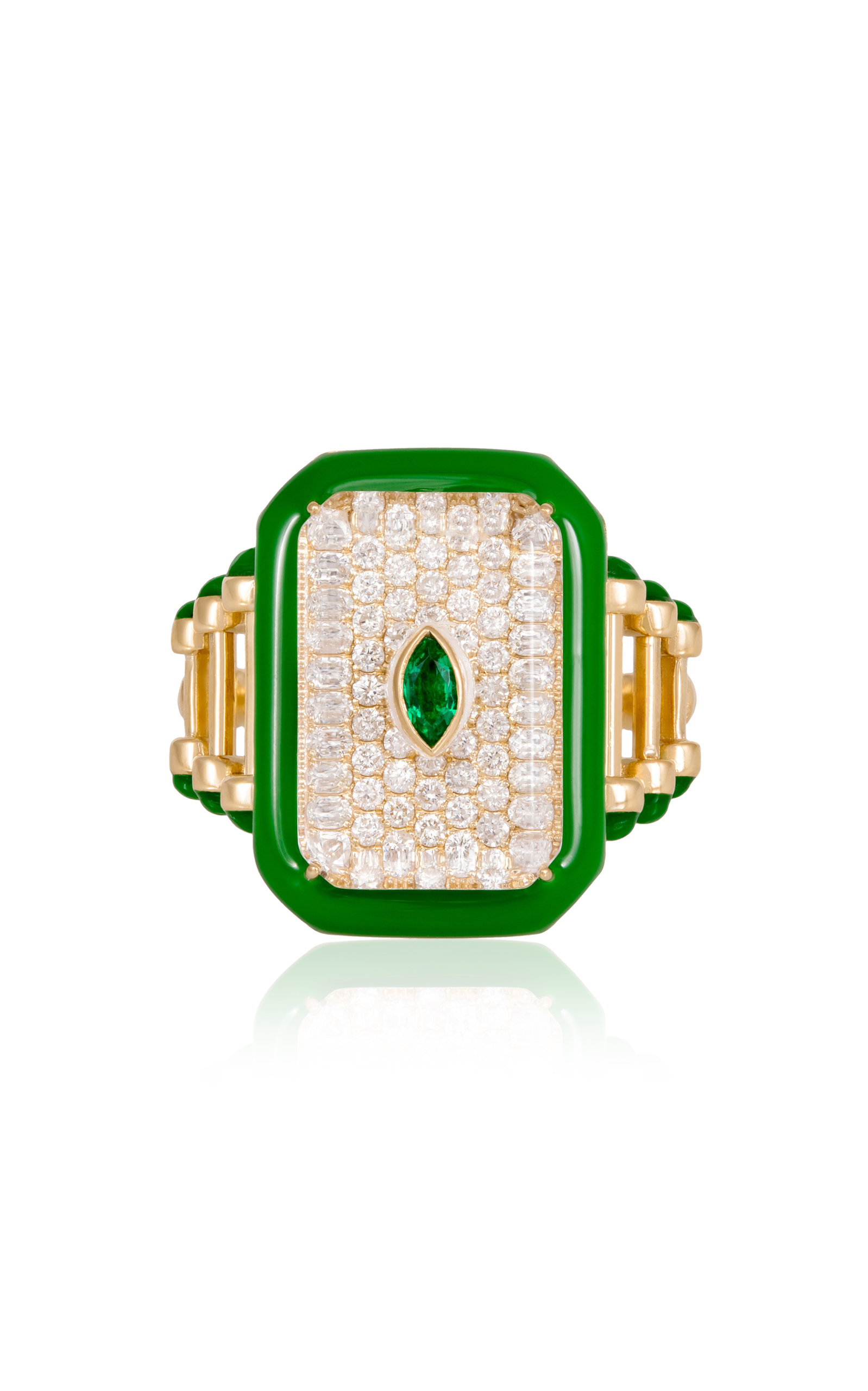 Moments in Evergreen 18K Yellow Gold Diamond; Emerald Ring