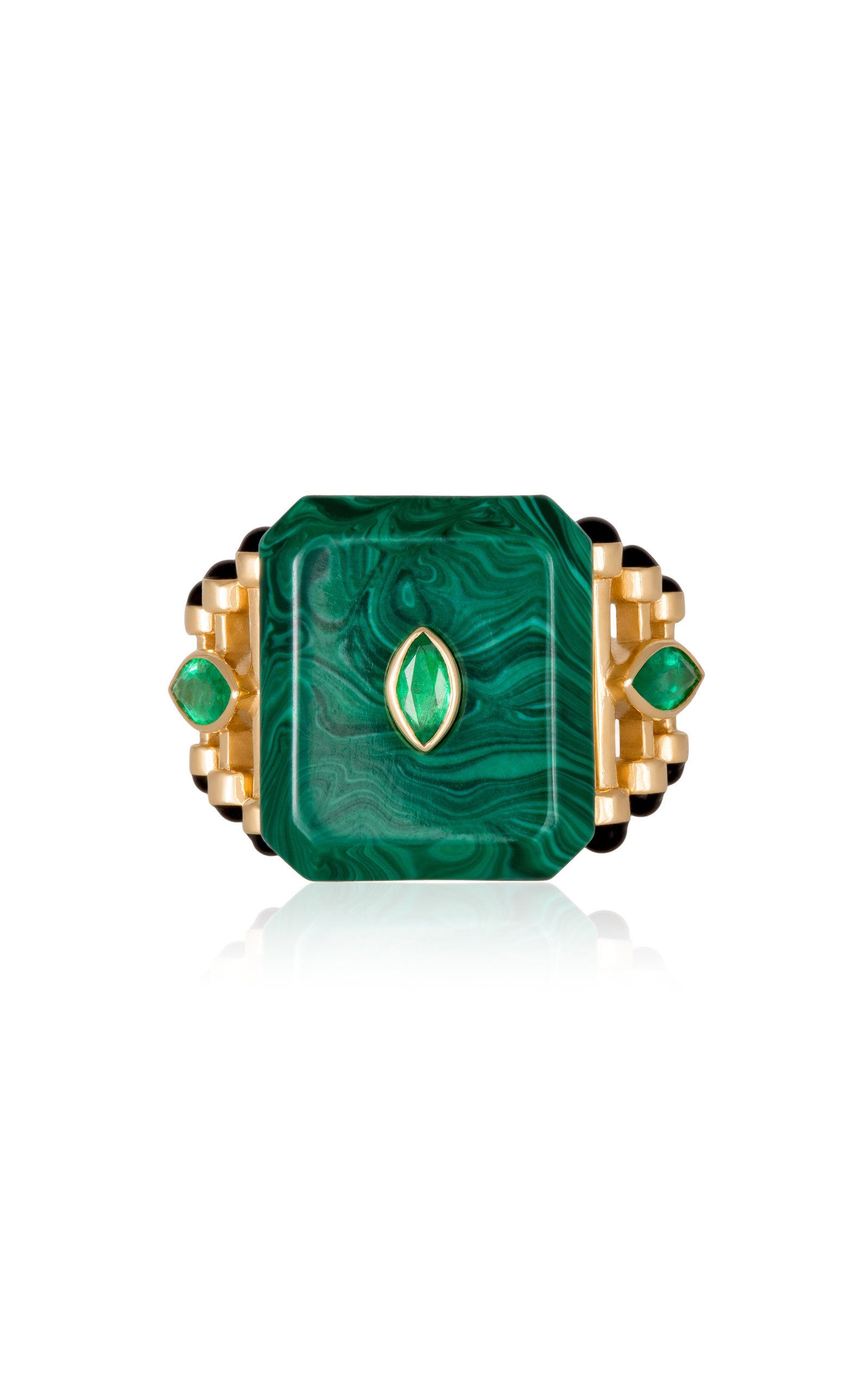 Moments In Qabila 18K Yellow Gold Emerald Ring
